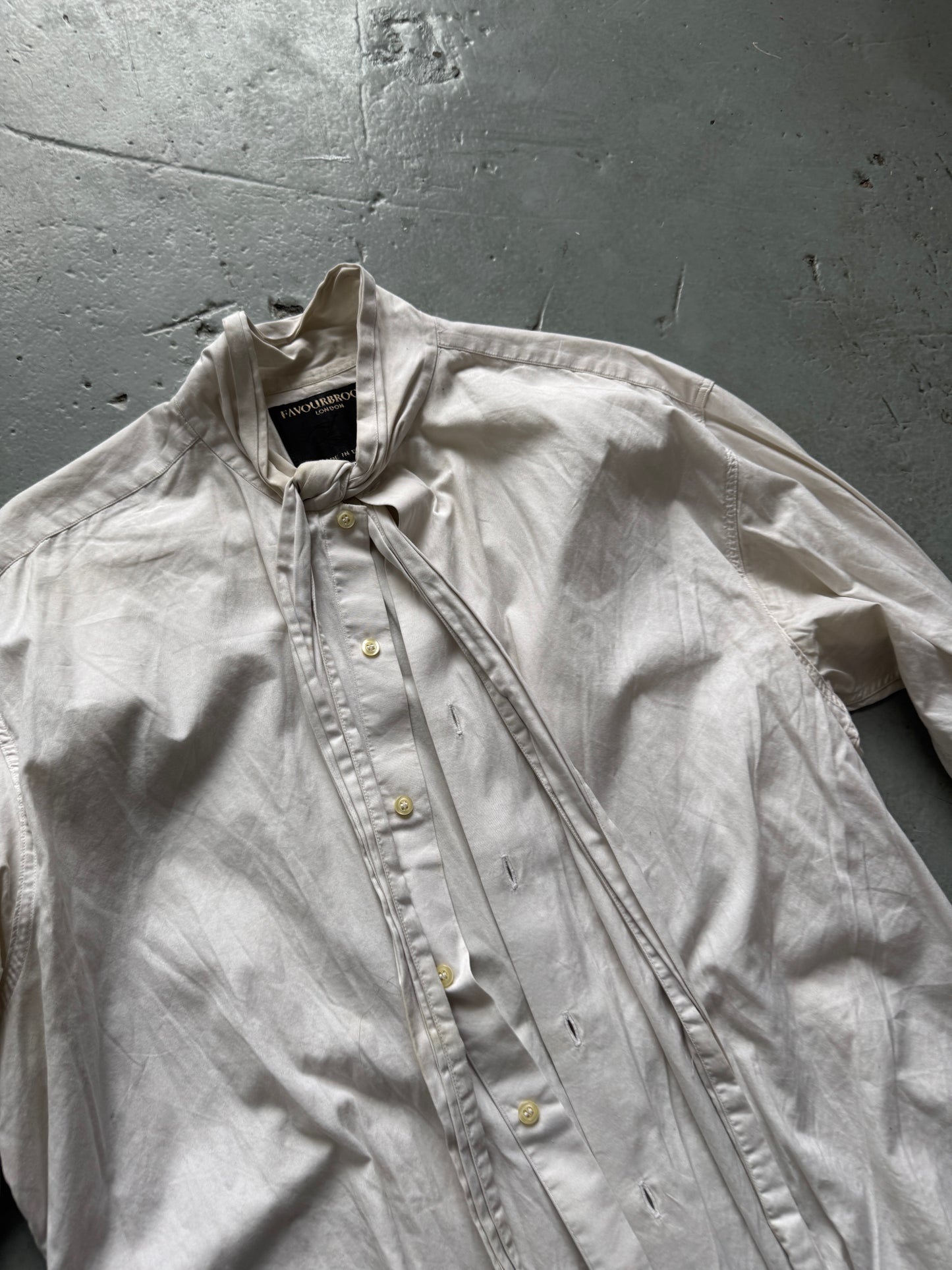 vintage british tied neck shirt