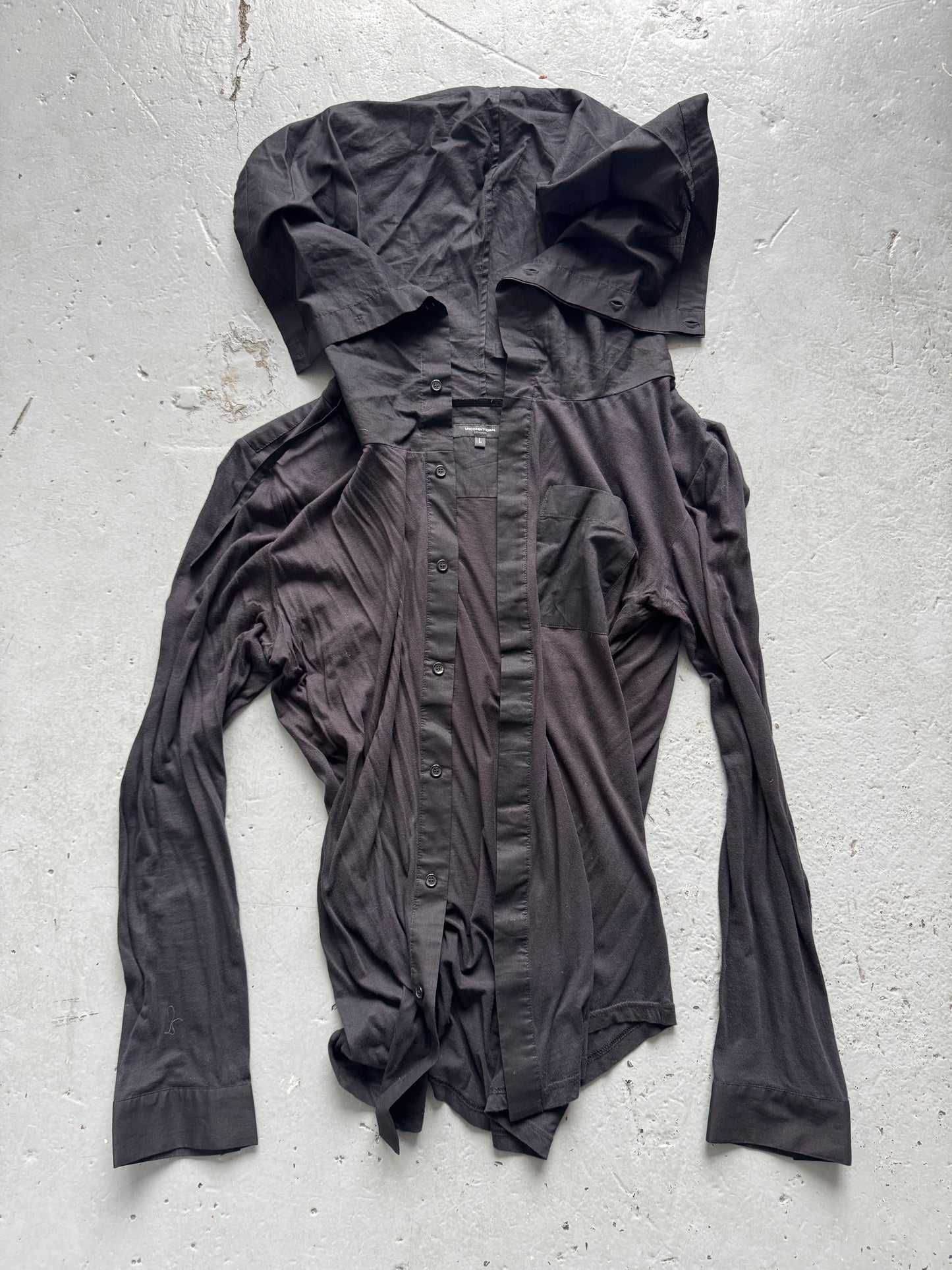 uncondtional shawl collar shirt