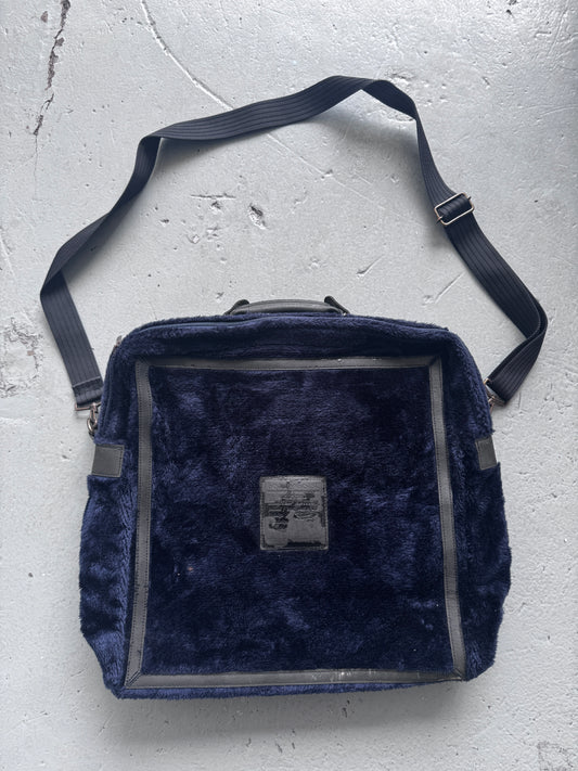 beauty:beast blue fur adjustable side bag