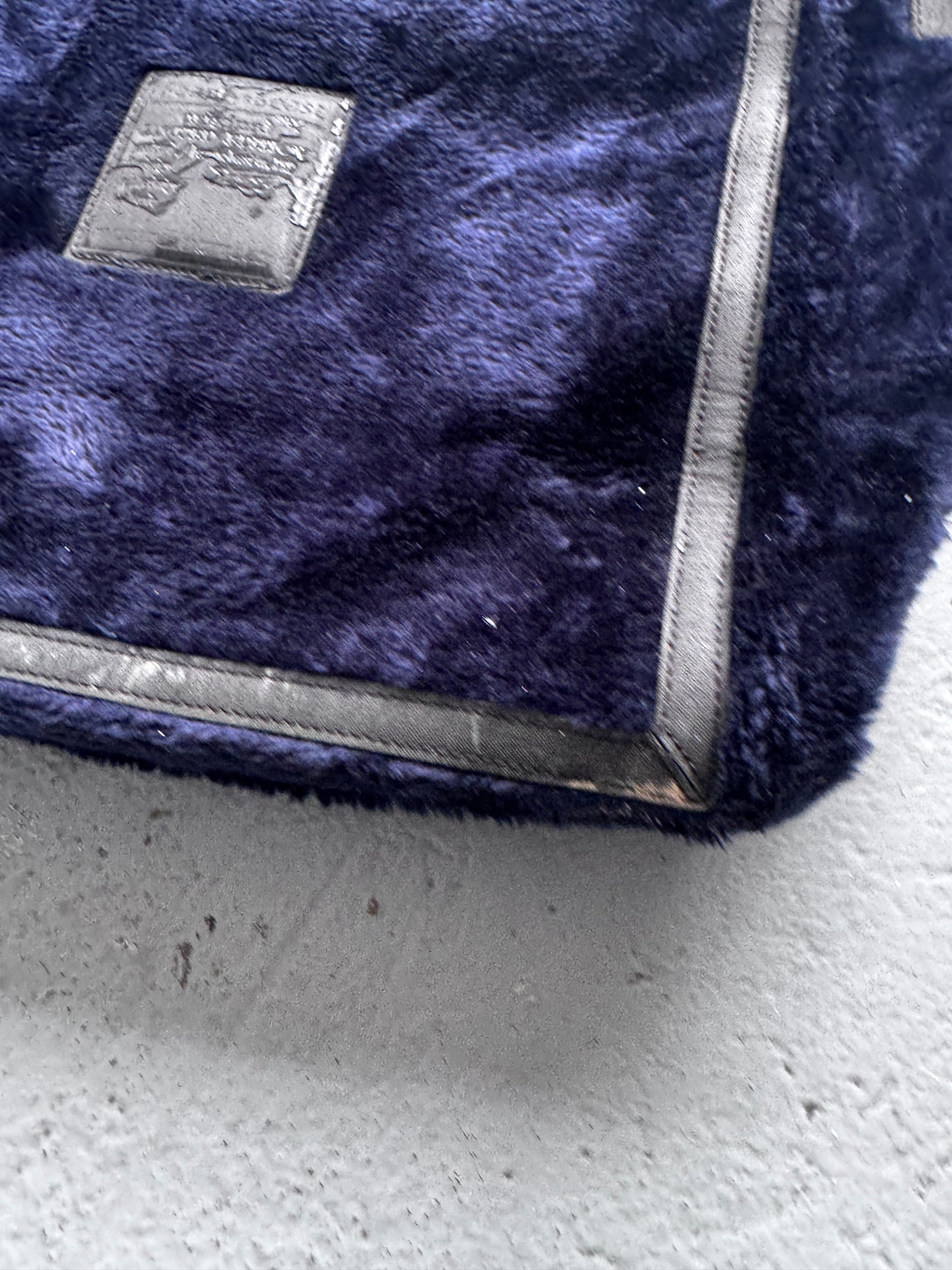 beauty:beast blue fur adjustable side bag