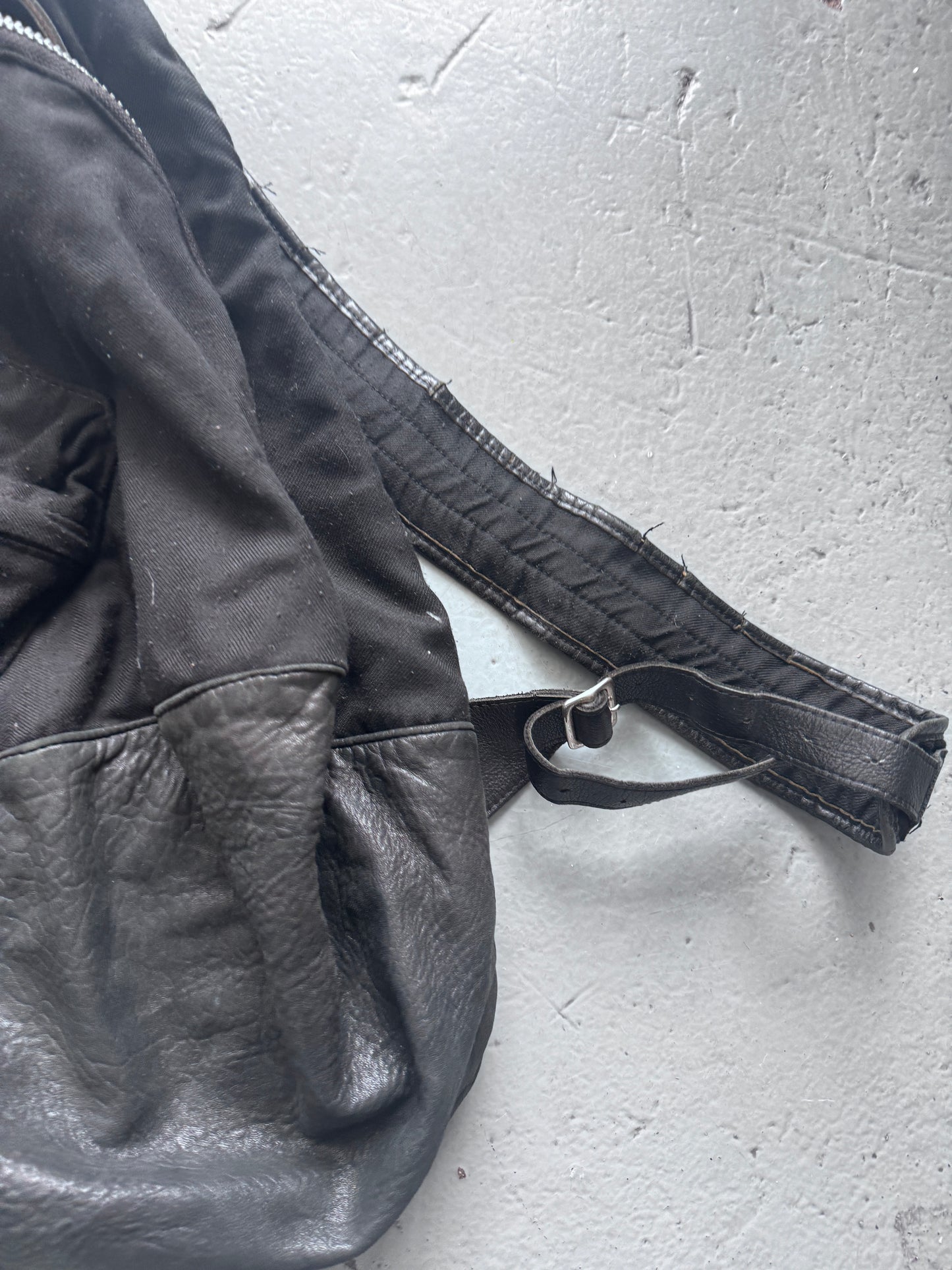 diet butcher slim skin buckle leather backpack