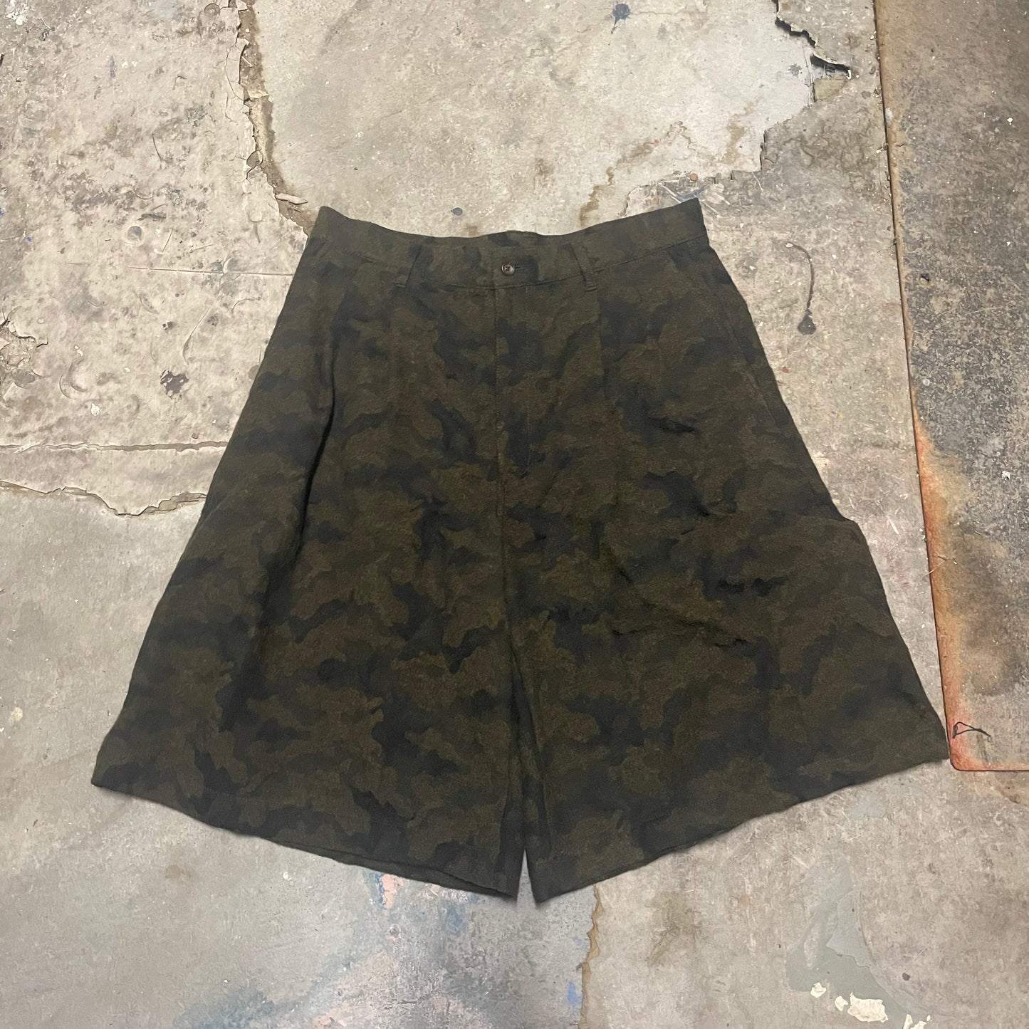 Comme Des Garcons Wide Camo Shorts