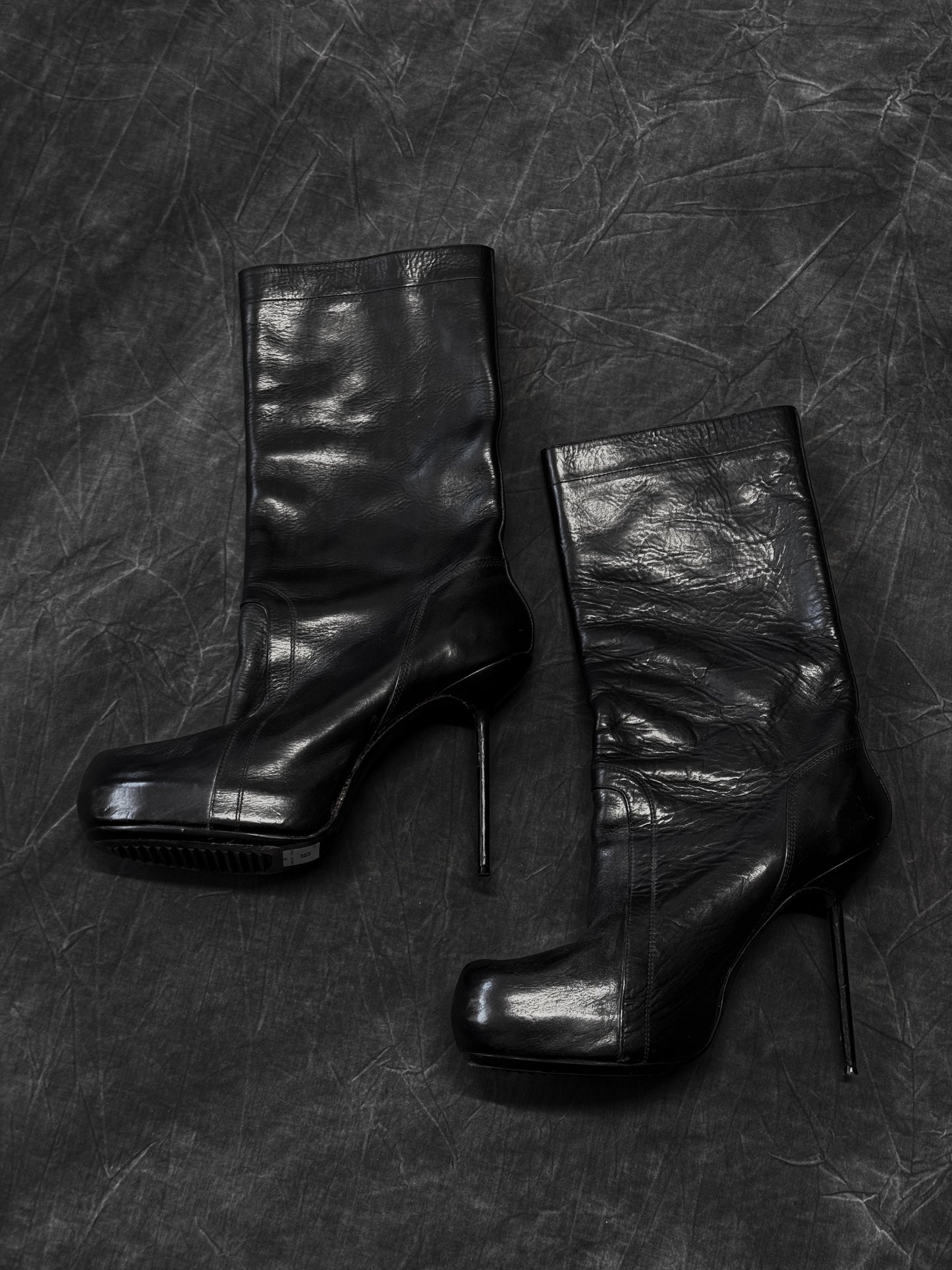 Rick Owens Leather Wide Toe High Heels