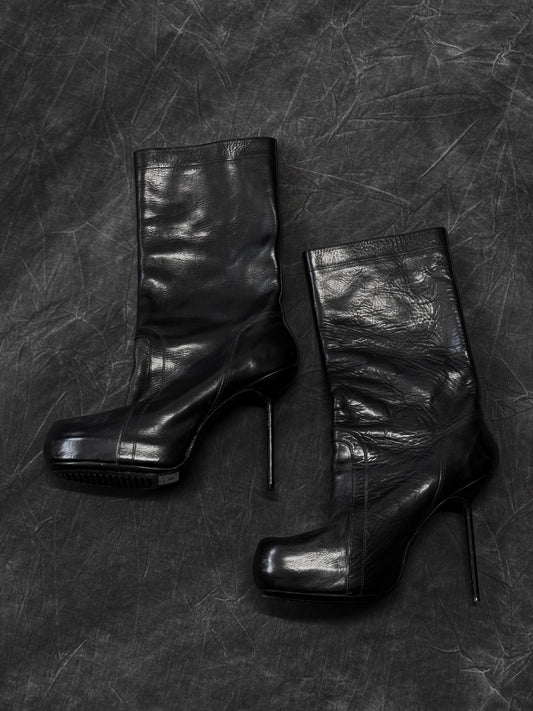 Rick Owens Leather Wide Toe High Heels