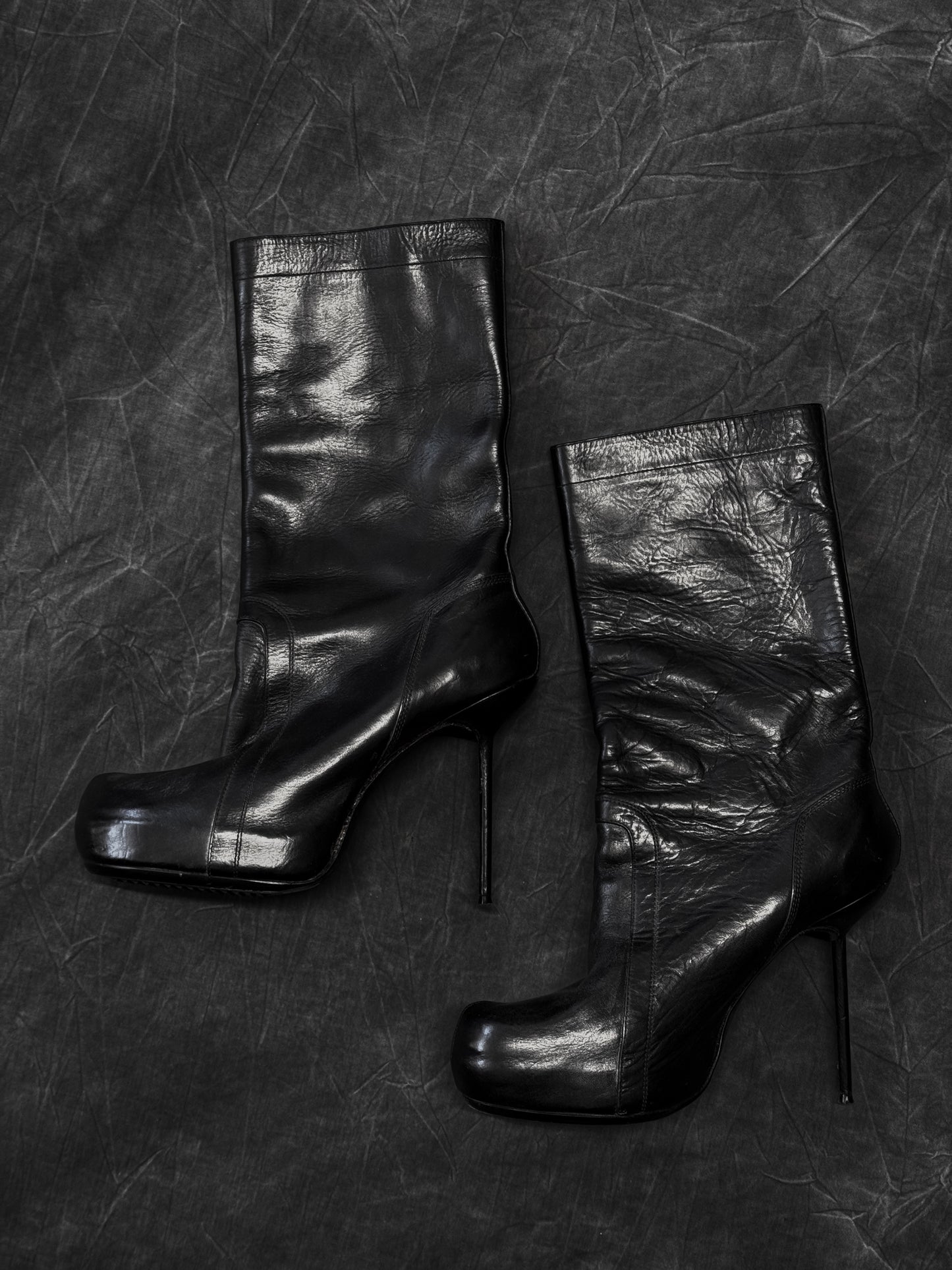 Rick Owens Leather Wide Toe High Heels