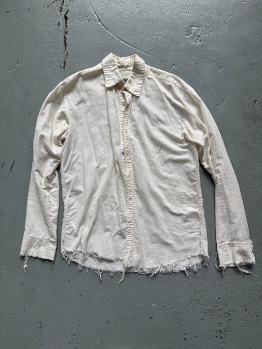 elena dawson fray hem shirt