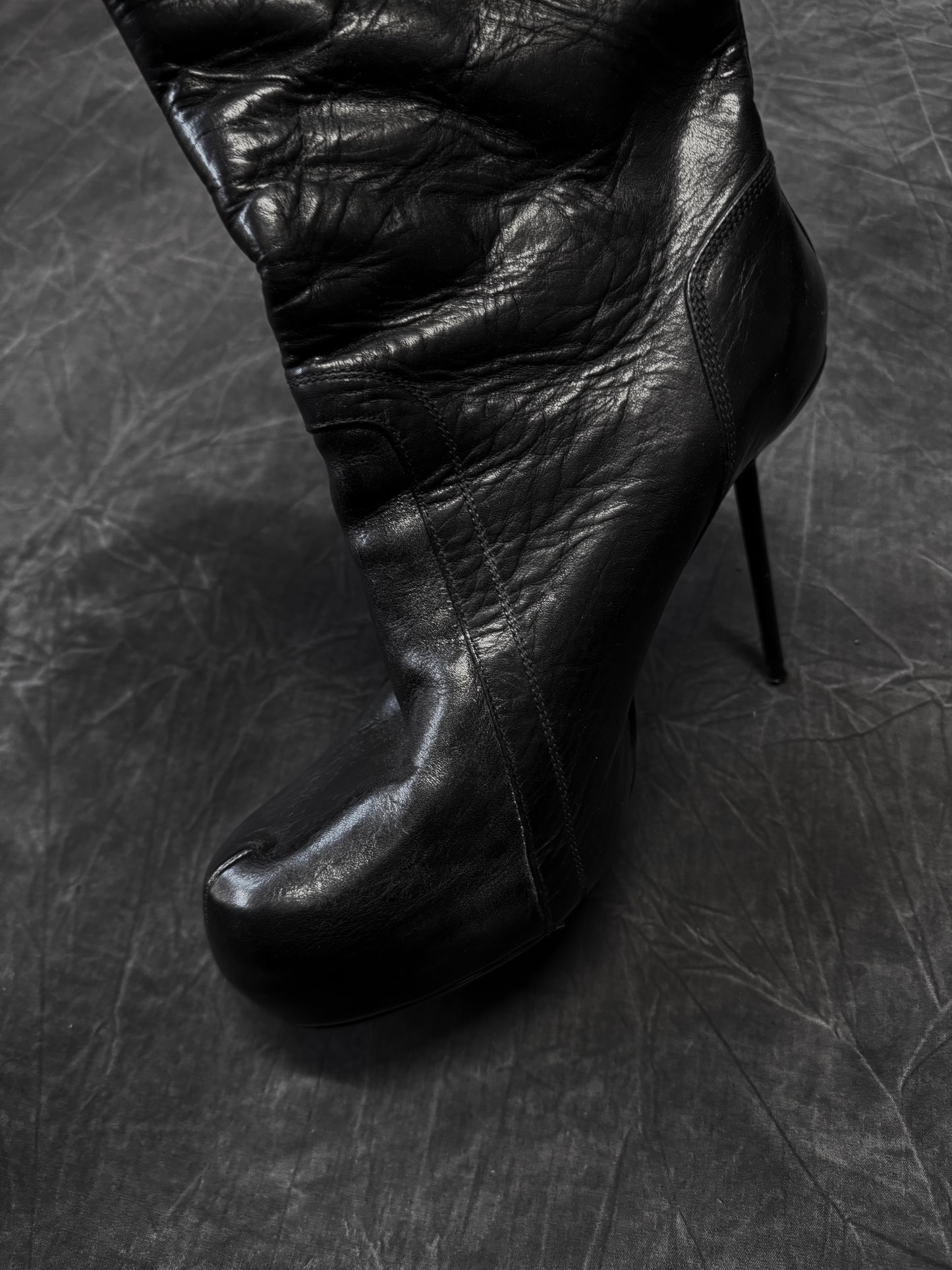 Rick Owens Leather Wide Toe High Heels