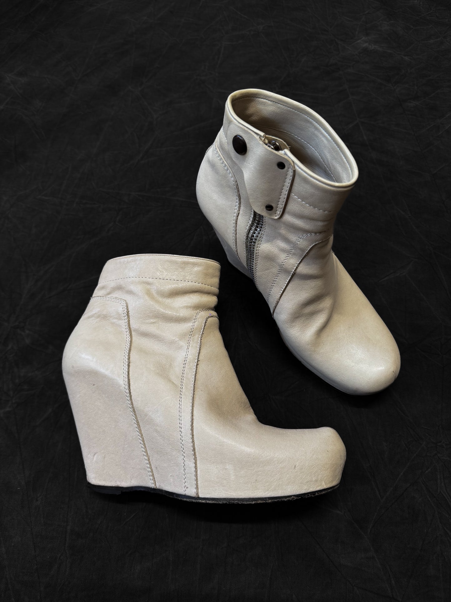 Rick Owens Moto Wedge Ankle Boots