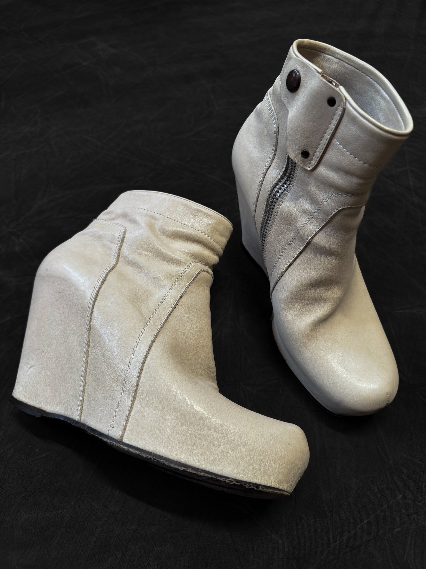 Rick Owens Moto Wedge Ankle Boots