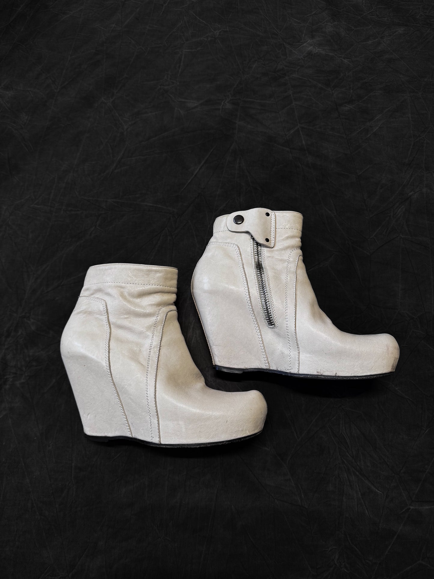 Rick Owens Moto Wedge Ankle Boots