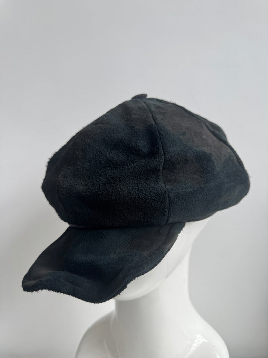 triangles hat green tint leather moldable casquette