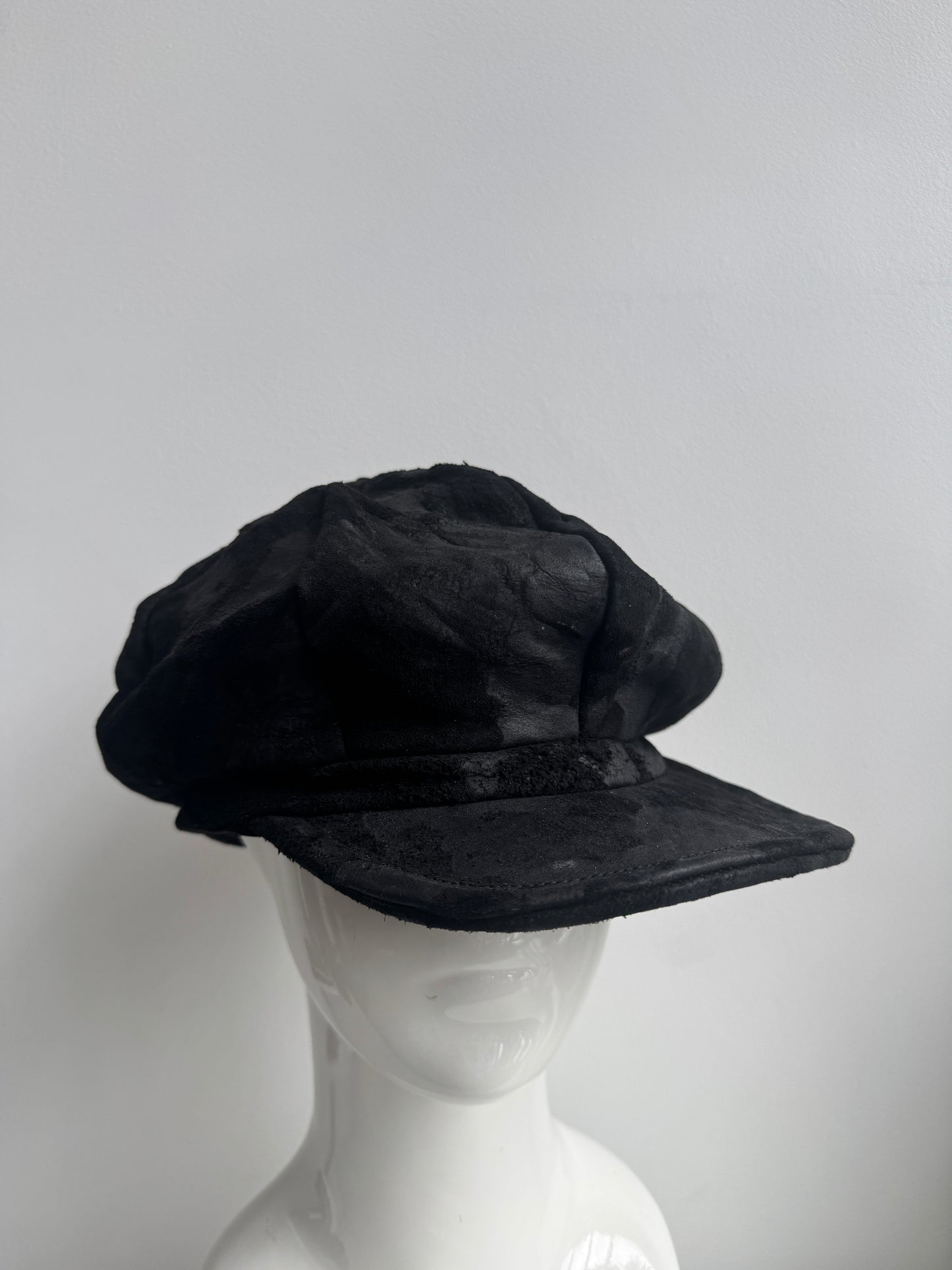 triangles hat textured leather peaked casquette hat