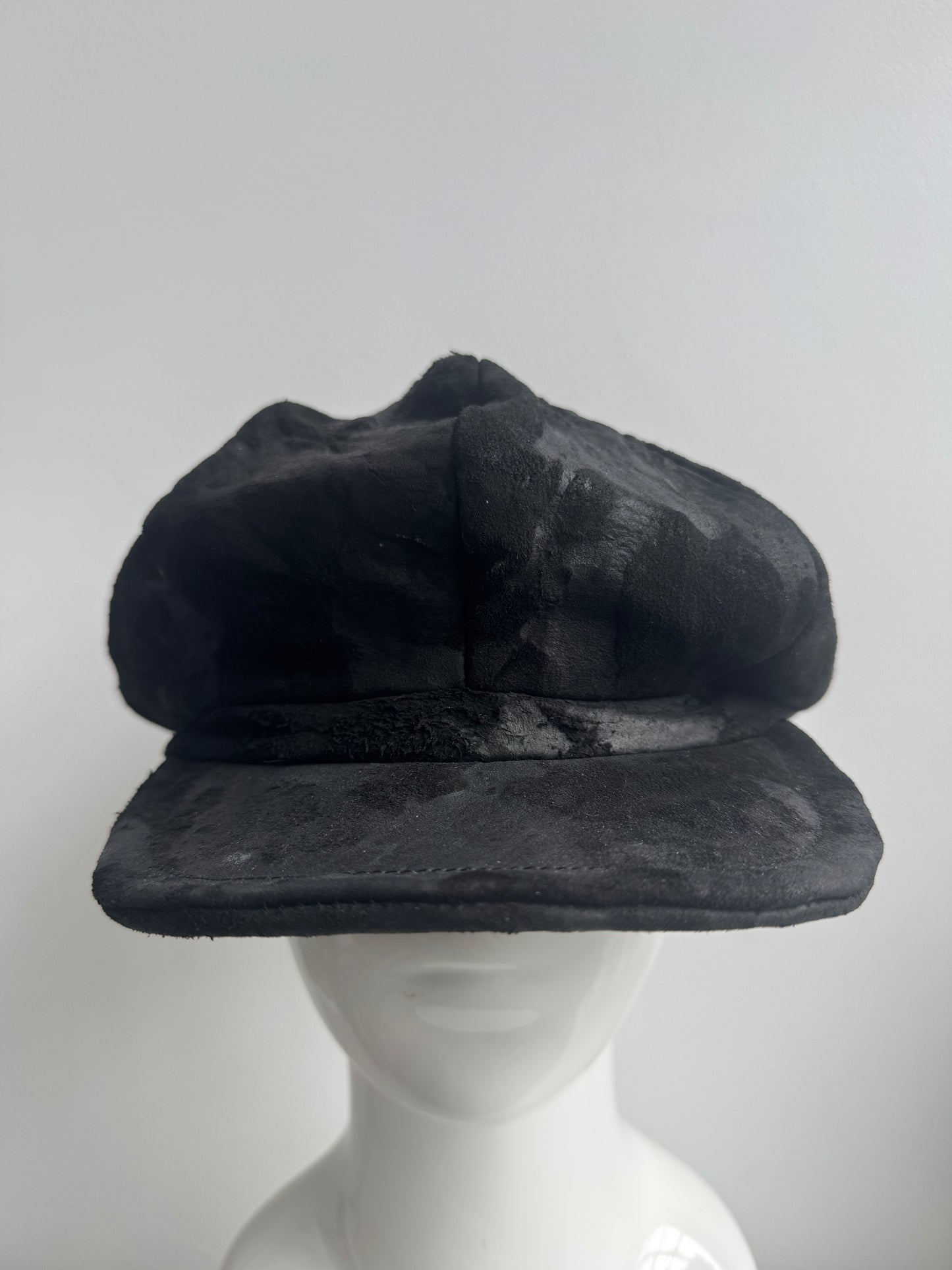 triangles hat textured leather peaked casquette hat
