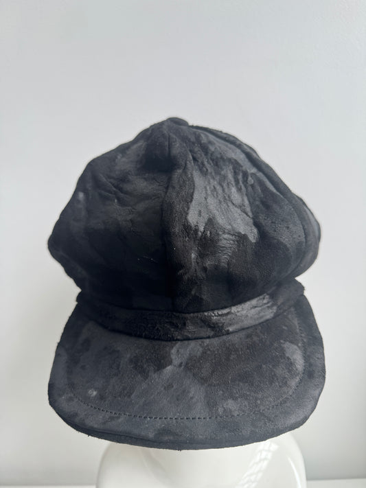 triangles hat textured leather peaked casquette hat