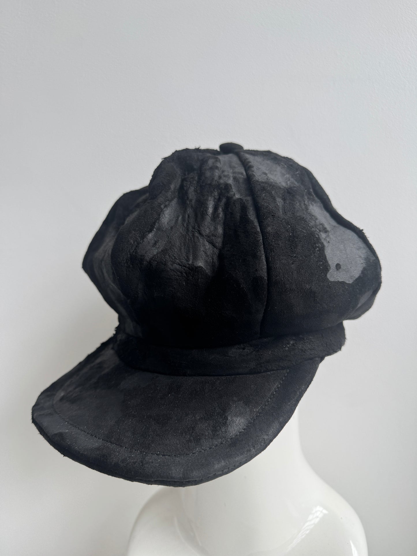 triangles hat textured leather peaked casquette hat