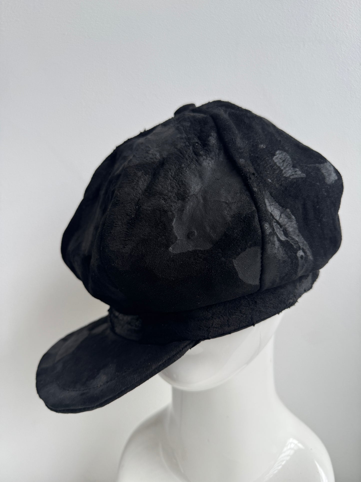 triangles hat textured leather peaked casquette hat
