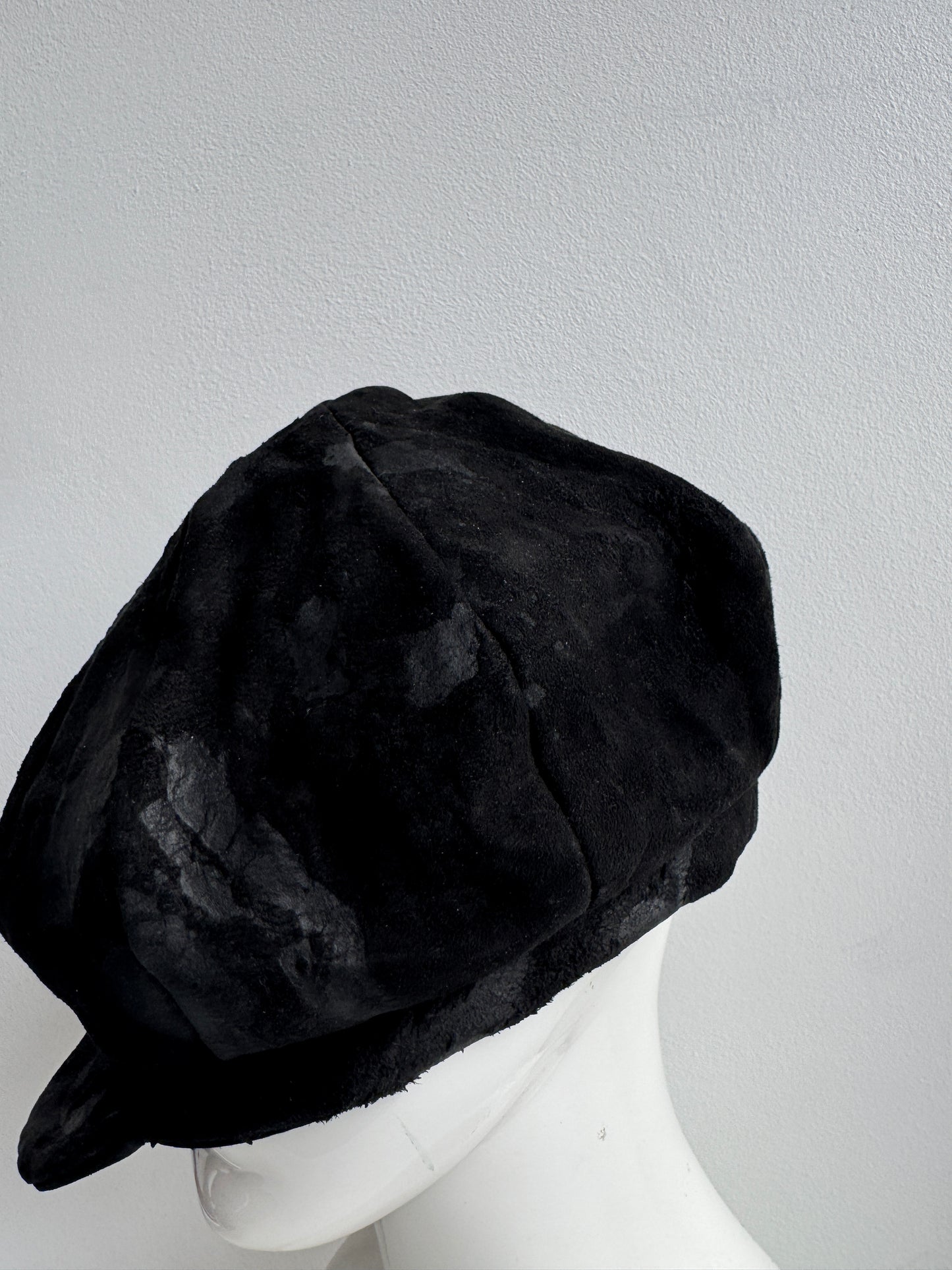 triangles hat textured leather peaked casquette hat
