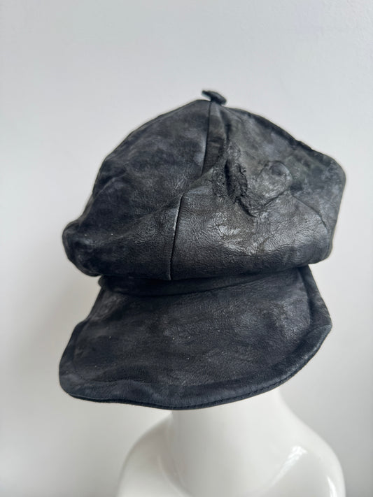 triangles hat moldable textured leather casquette hat