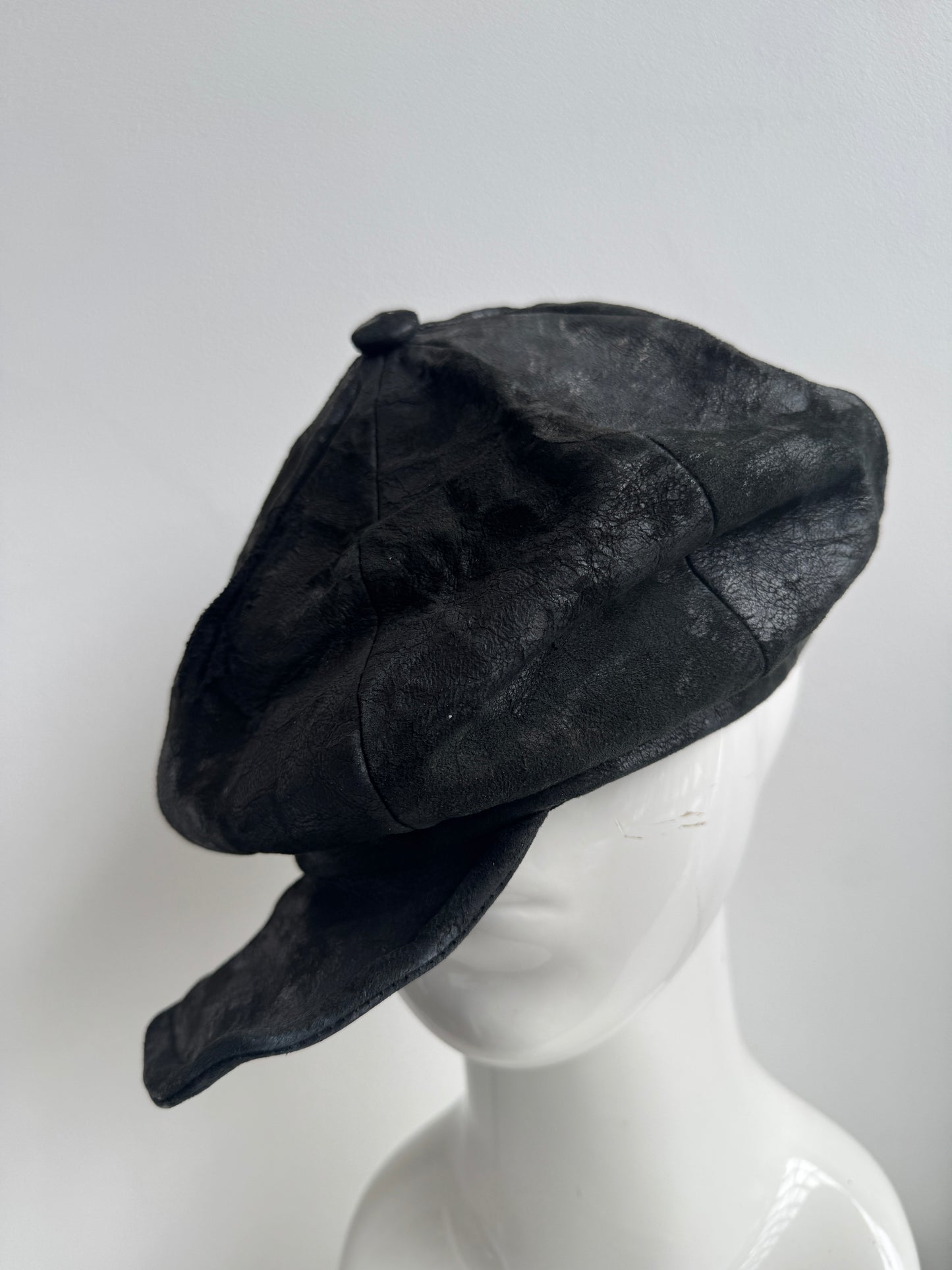 triangles hat moldable textured leather casquette hat