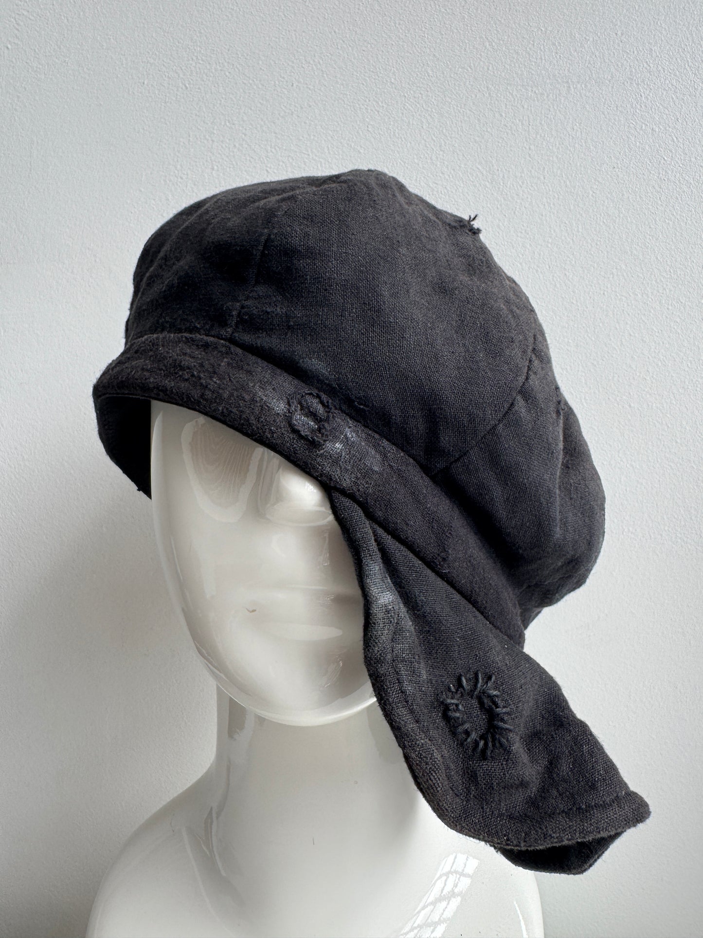 traingles hat japanese linen patched casquette hat