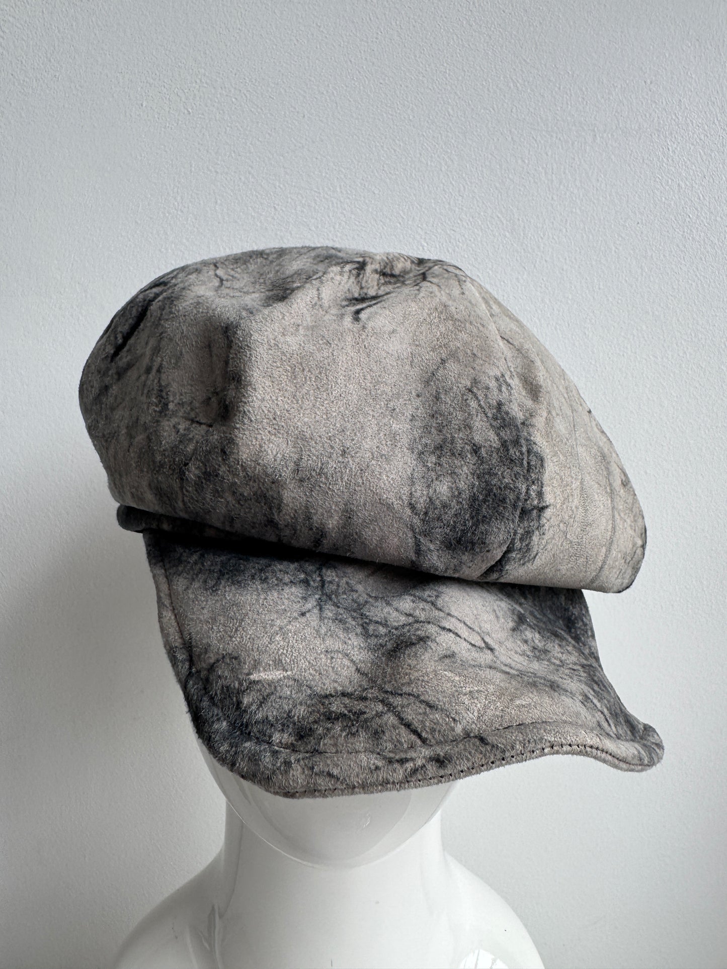 triangles hat veined leather moldable casquette hat