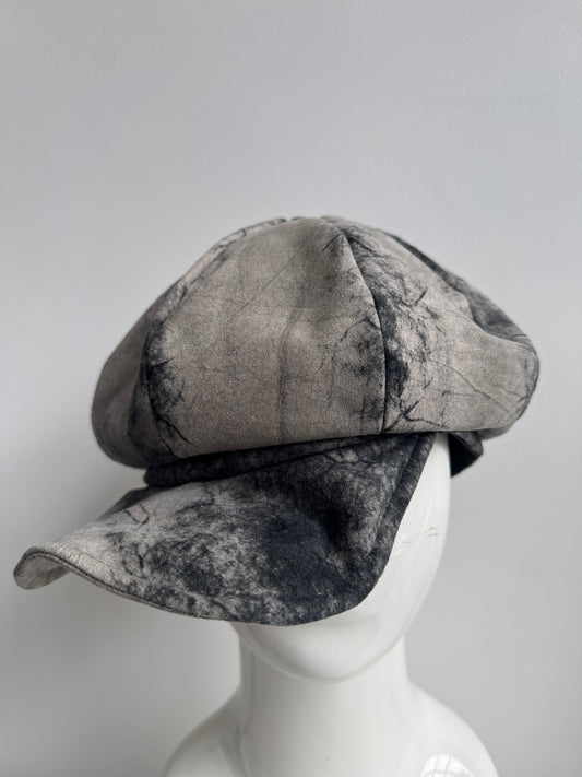 triangles hat veined leather moldable casquette hat