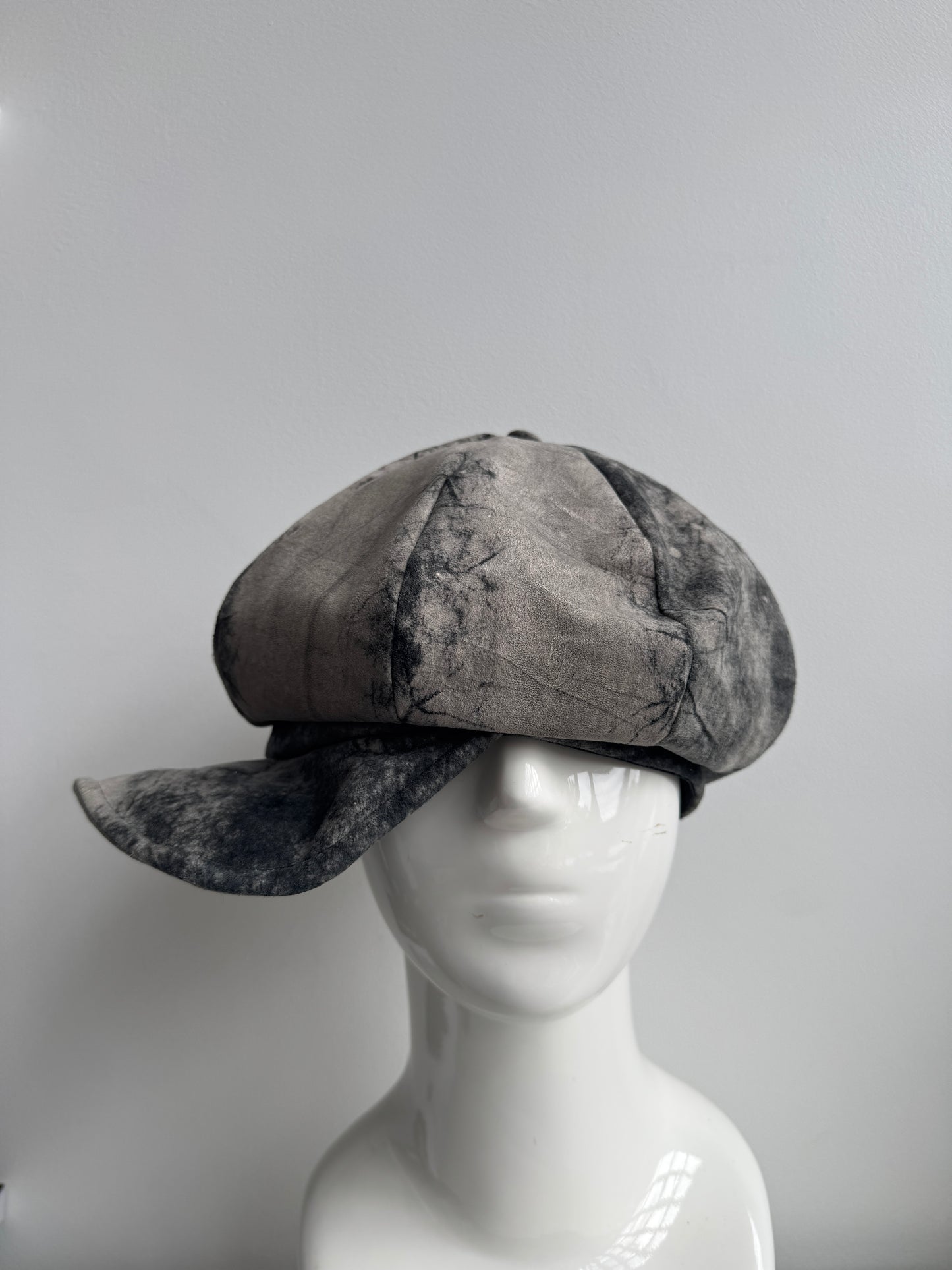 triangles hat veined leather moldable casquette hat