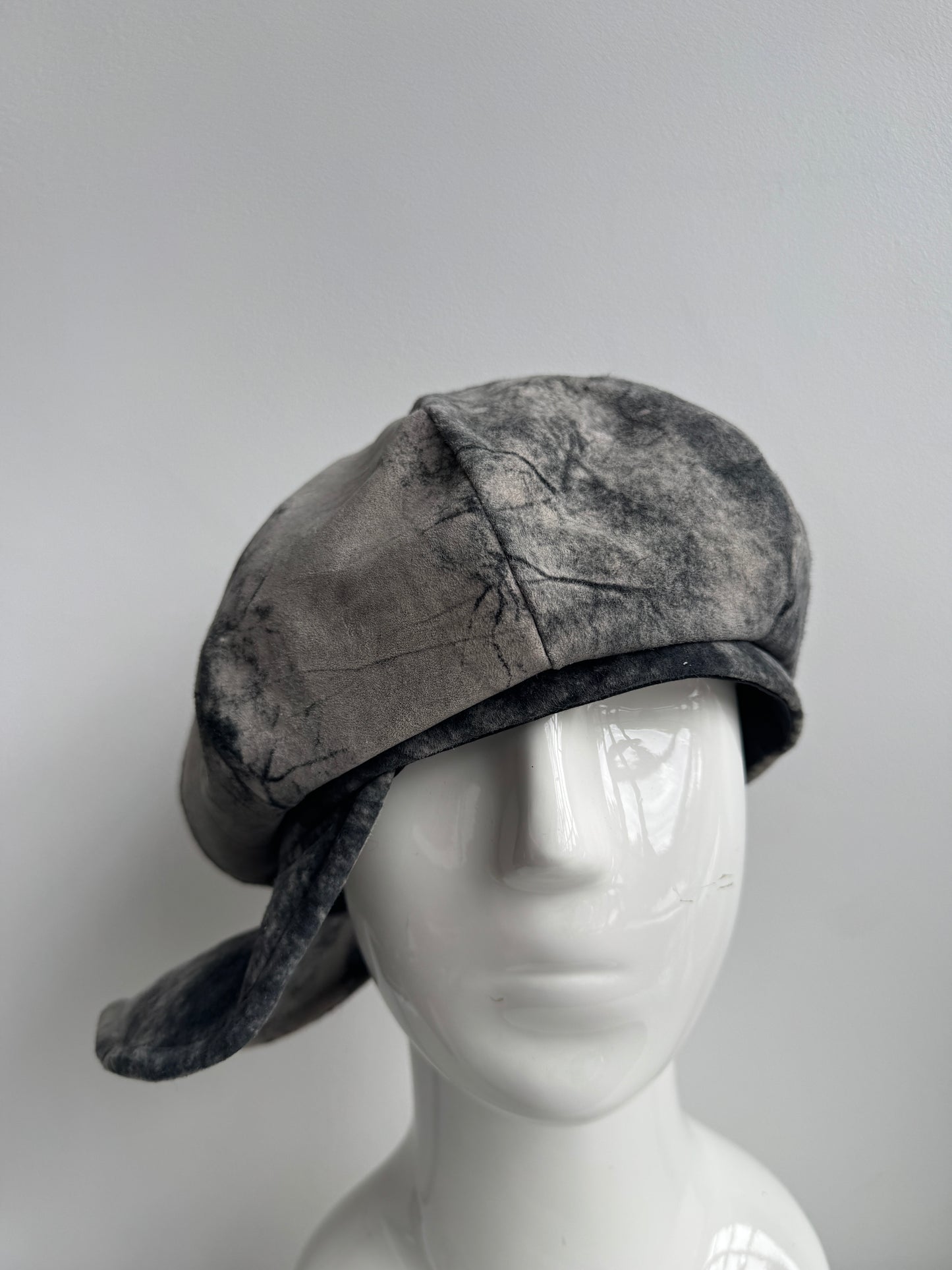 triangles hat veined leather moldable casquette hat