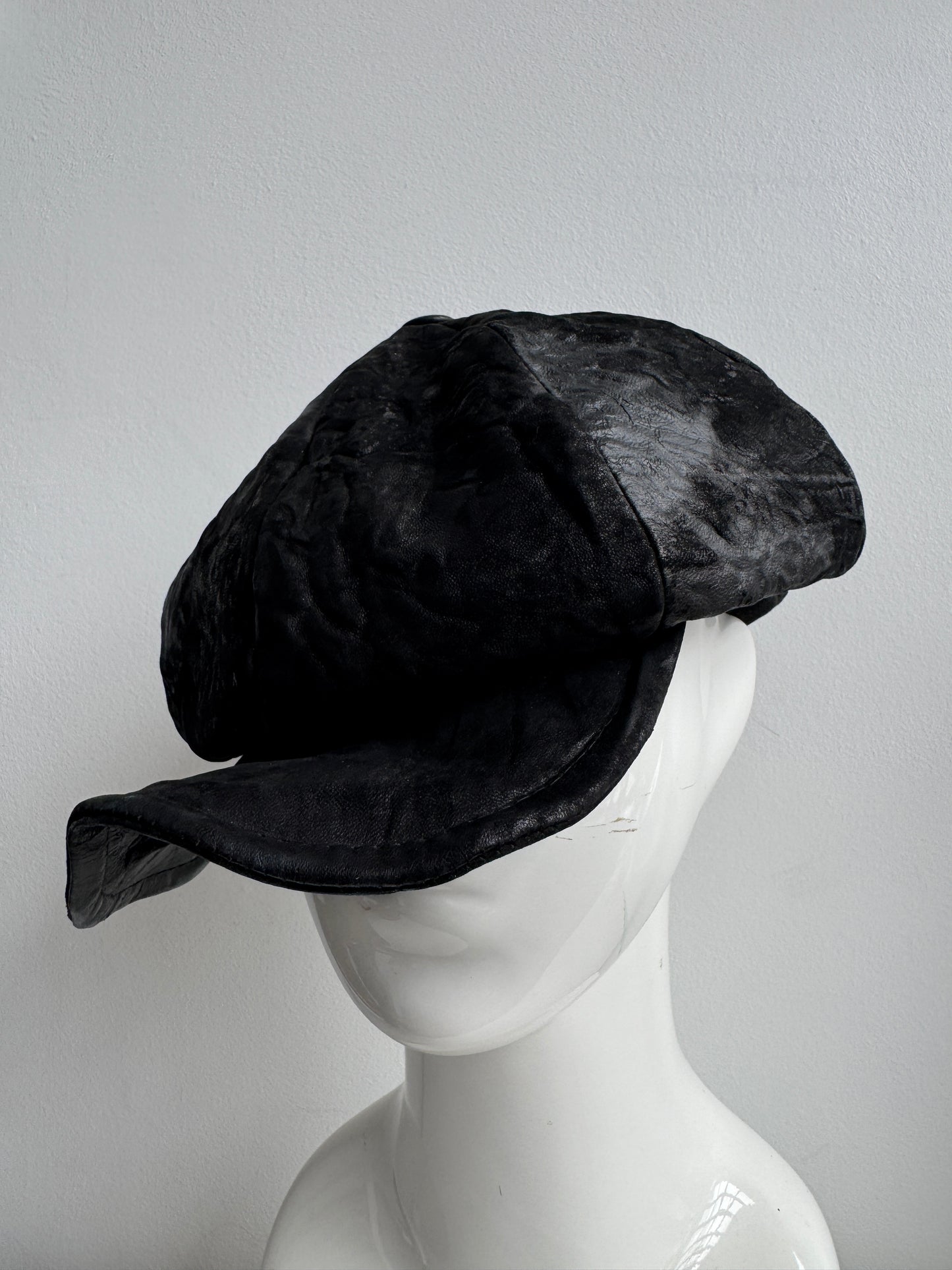 triangles hat textured leather moldable casquette hat