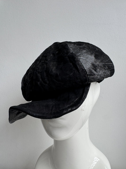 triangles hat textured leather moldable casquette hat
