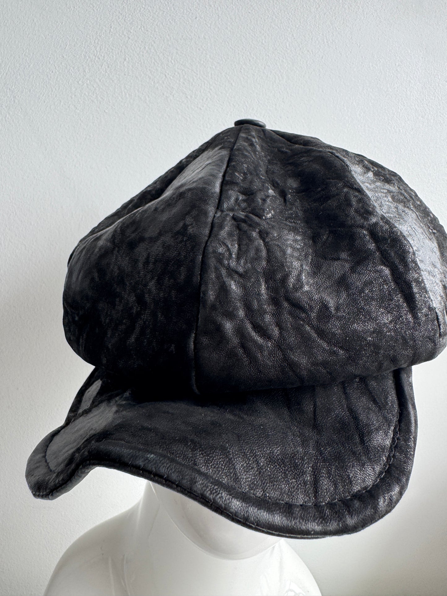 triangles hat textured leather moldable casquette hat