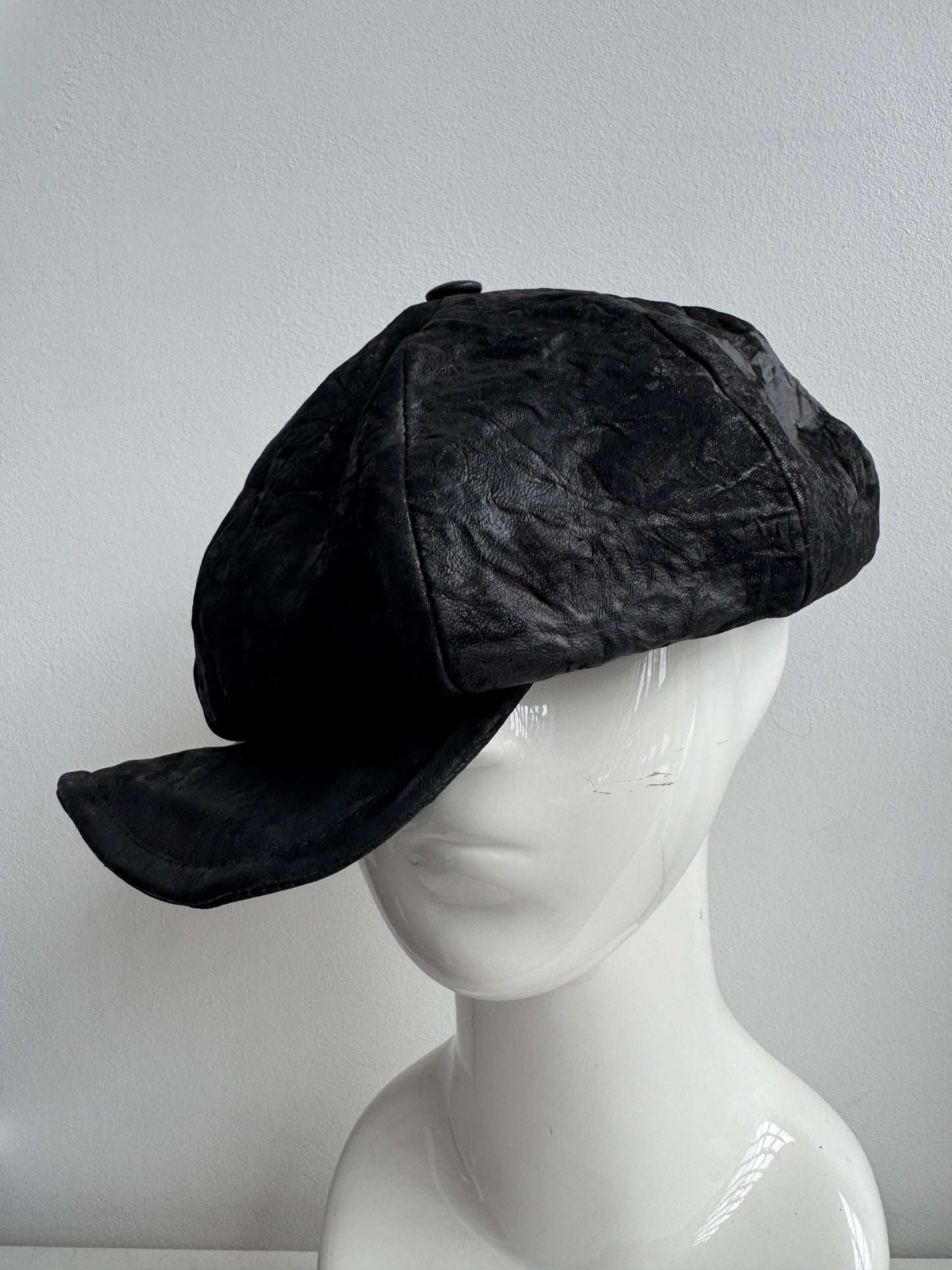triangles hat textured leather moldable casquette hat