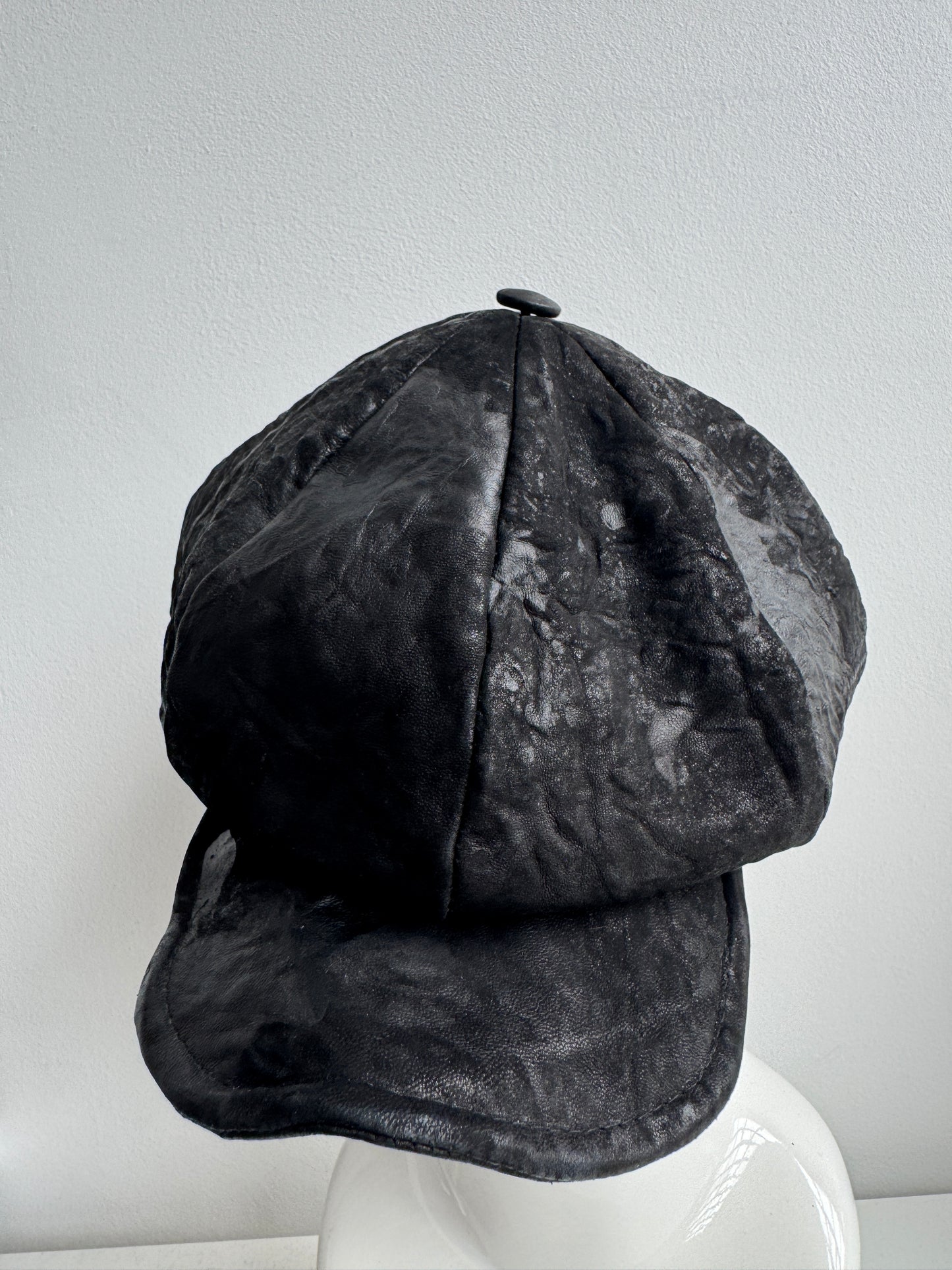 triangles hat textured leather moldable casquette hat