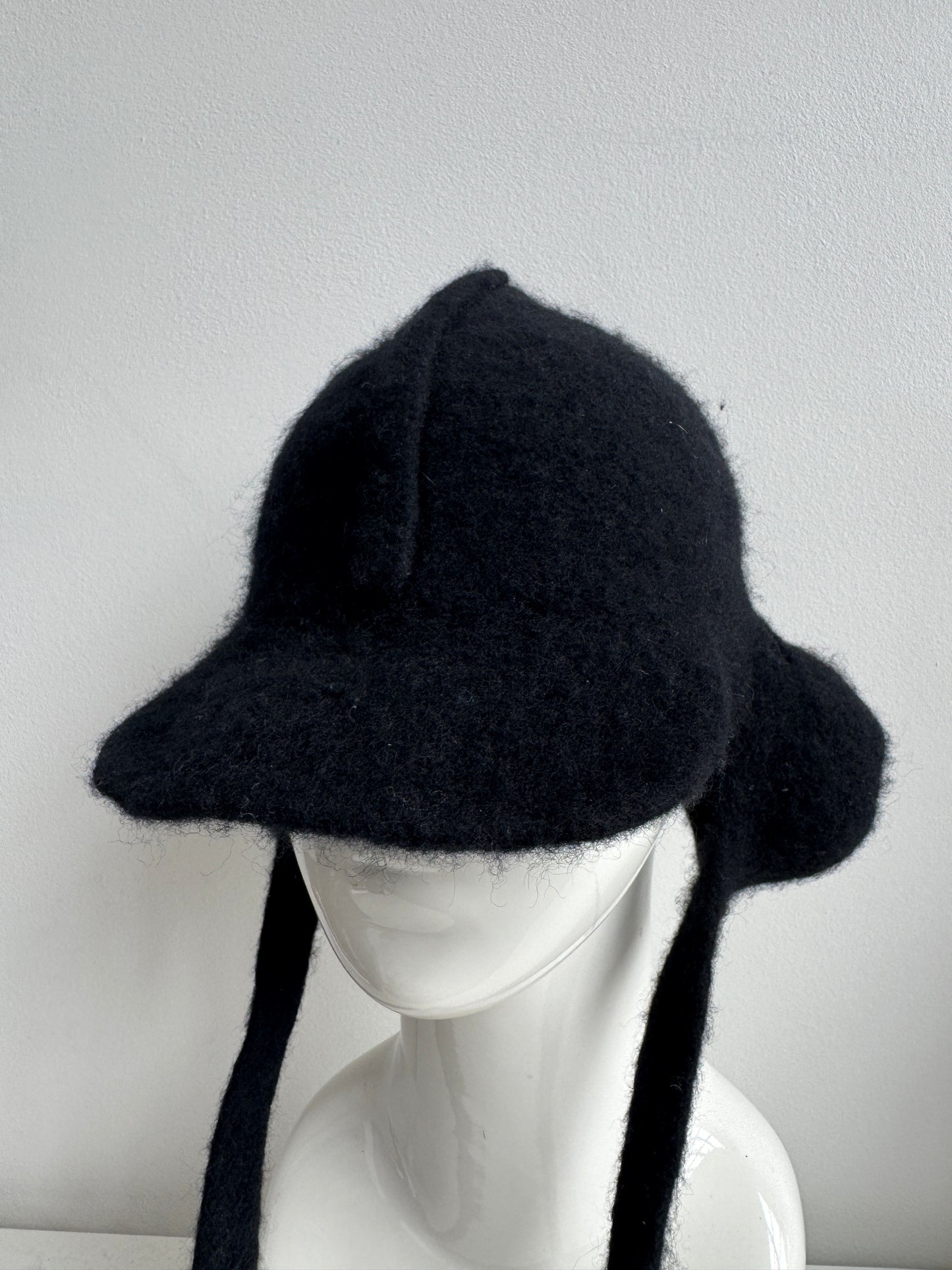 yuji yamada felt wool ear flap aviator hat