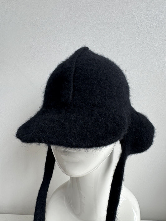 yuji yamada felt wool ear flap aviator hat