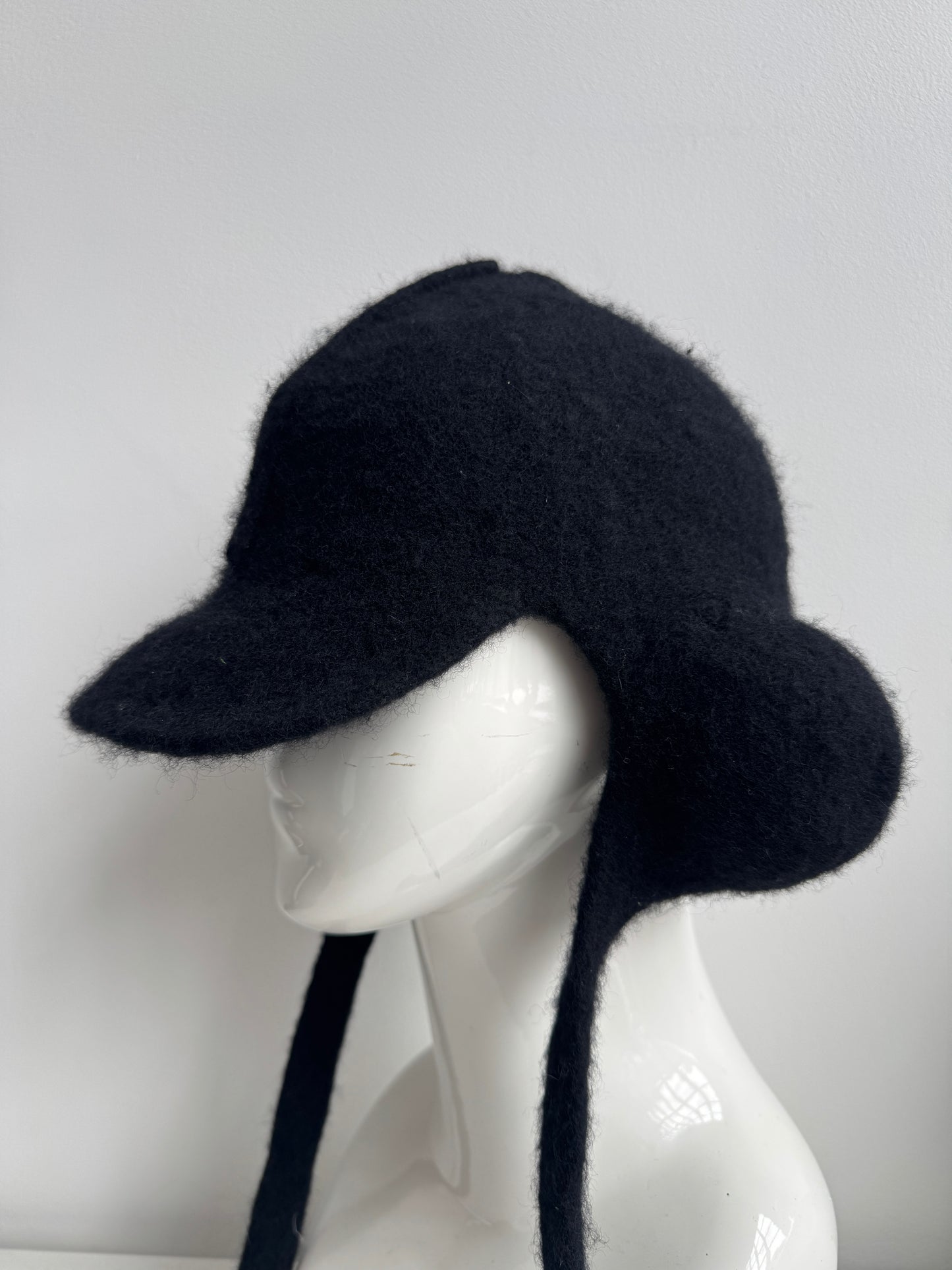 yuji yamada felt wool ear flap aviator hat