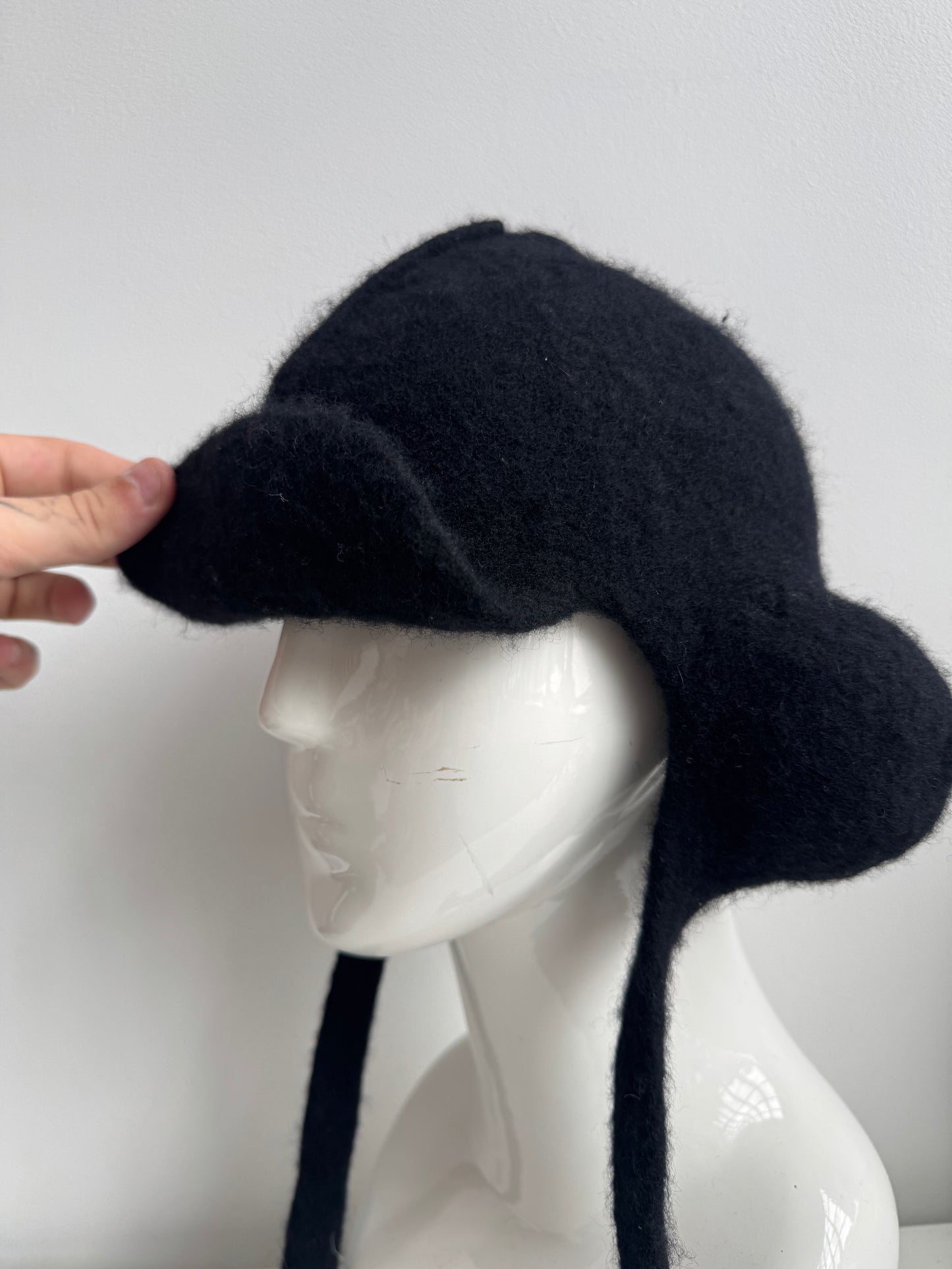 yuji yamada felt wool ear flap aviator hat