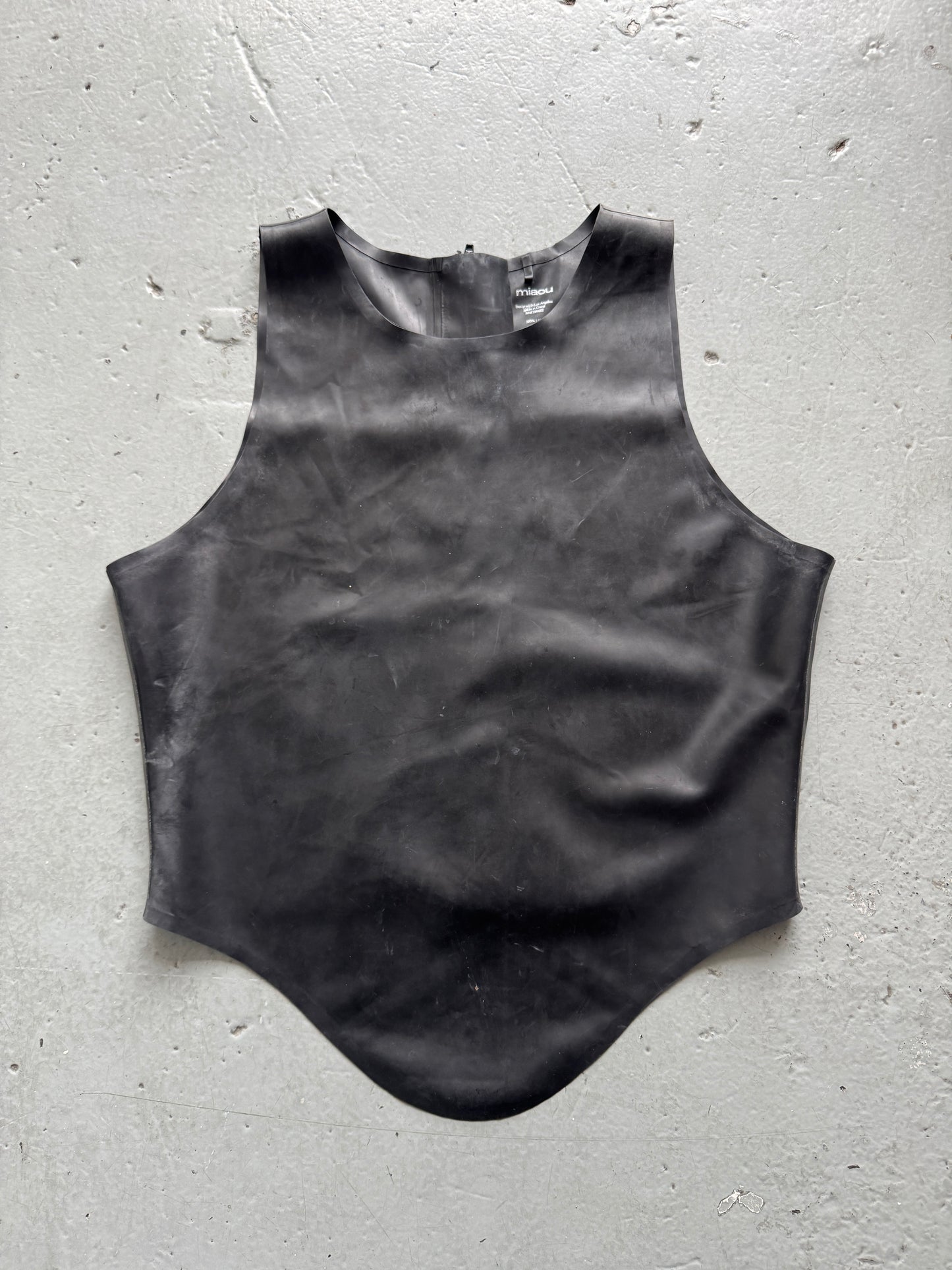 latex reversible zip up top