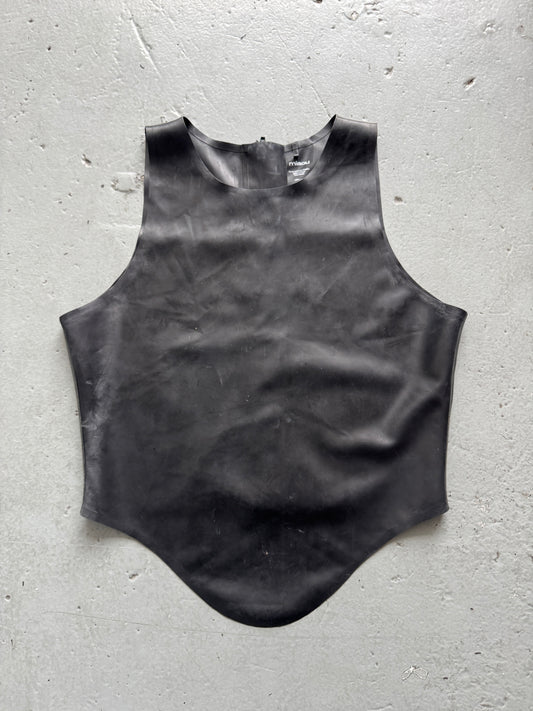 latex reversible zip up top