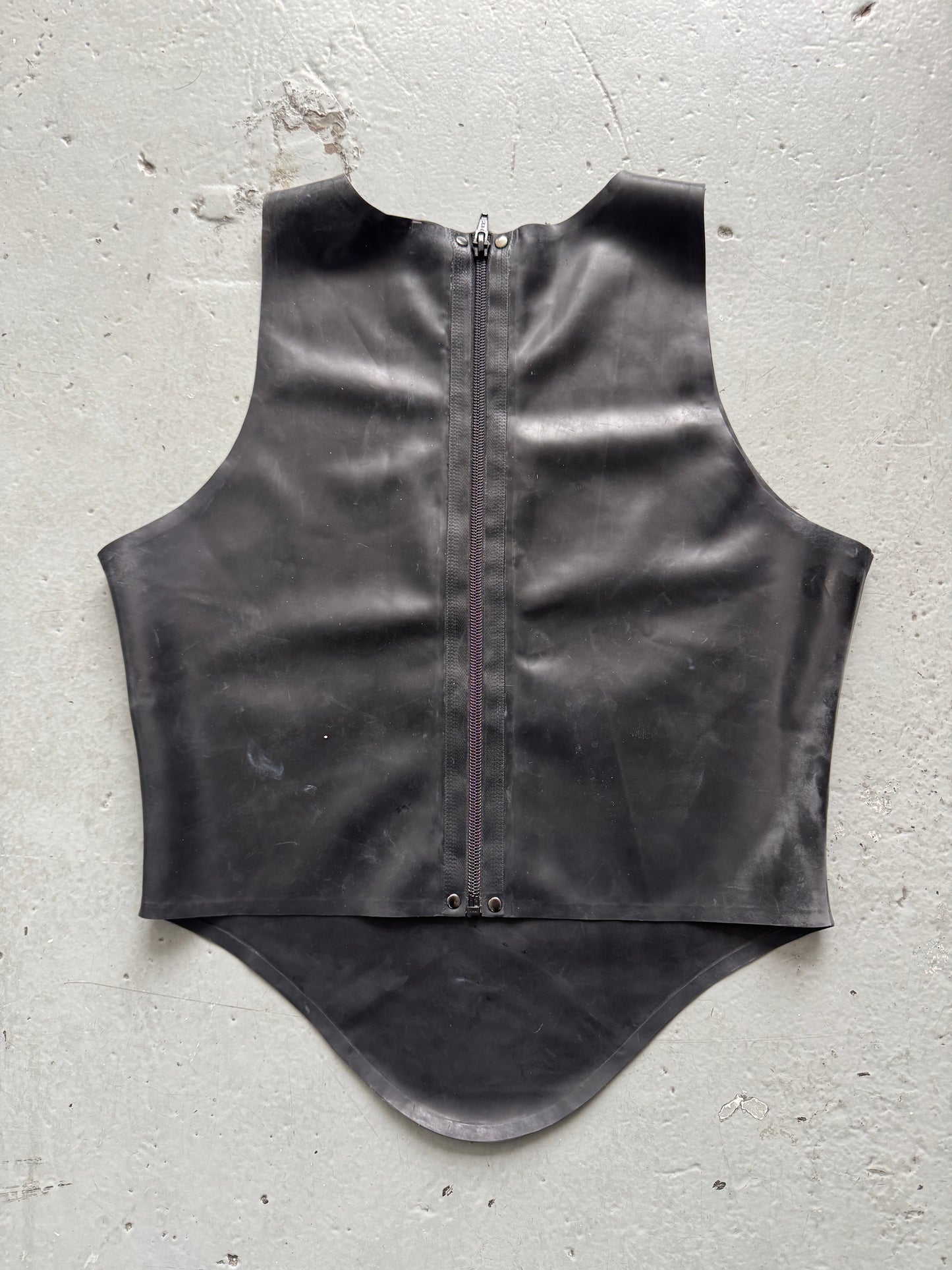 latex reversible zip up top