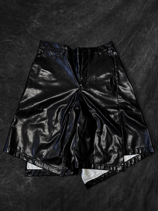 Comme Des Garcons Homme Plus AW15 Faux Leather Twisted Shorts