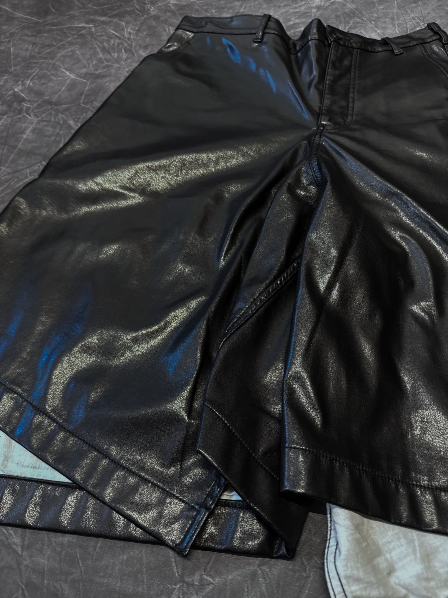 Comme Des Garcons Homme Plus AW15 Faux Leather Twisted Shorts