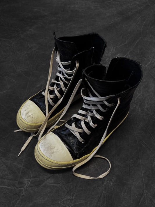 Rick Owens Leather Ramone Sneaker Boots
