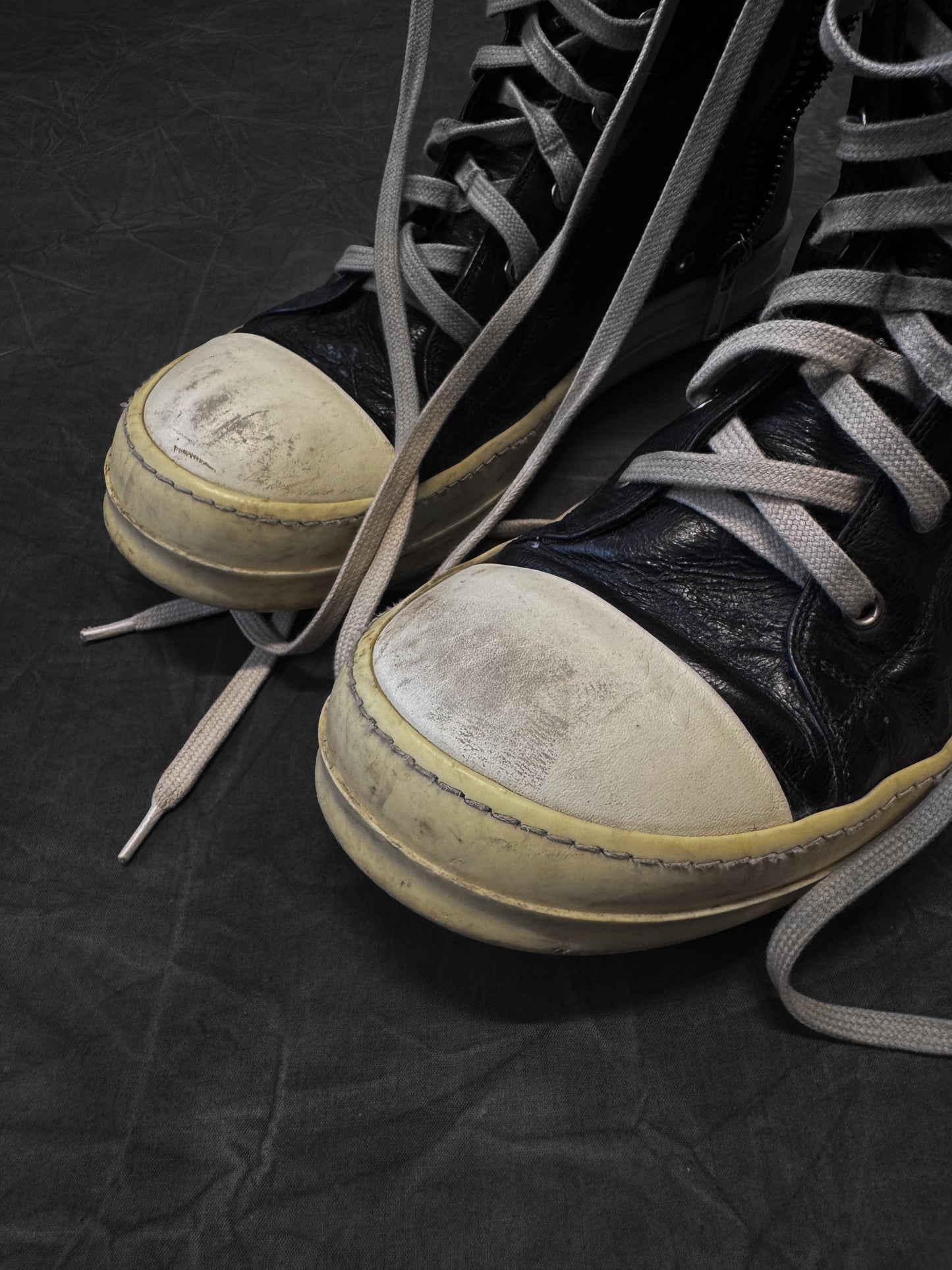 Rick Owens Leather Ramone Sneaker Boots
