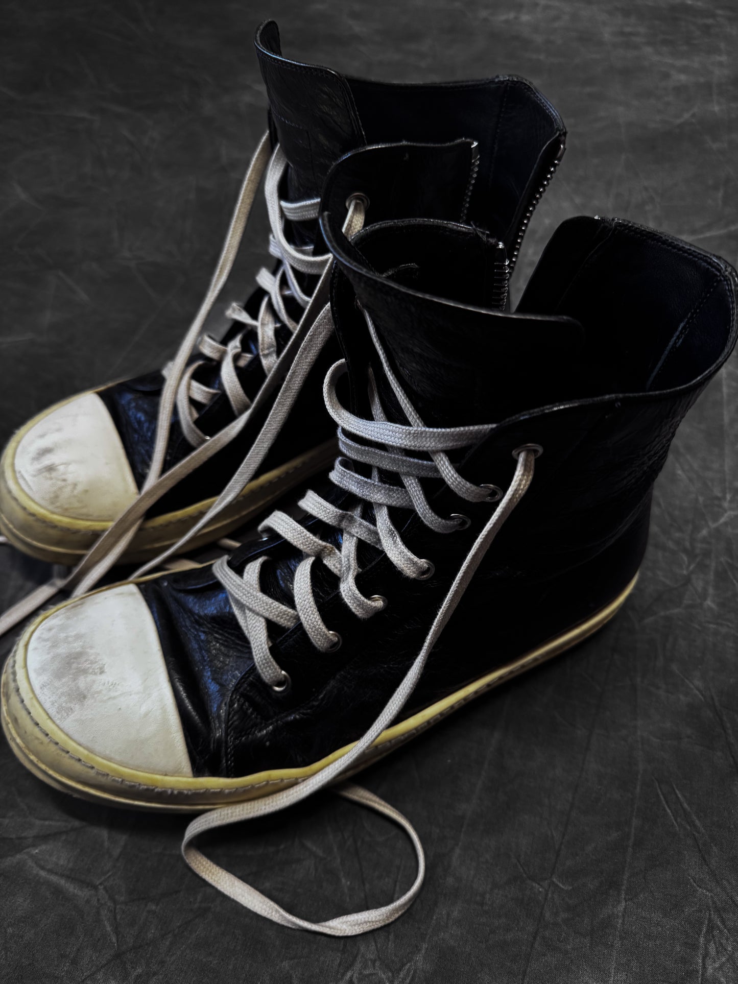 Rick Owens Leather Ramone Sneaker Boots