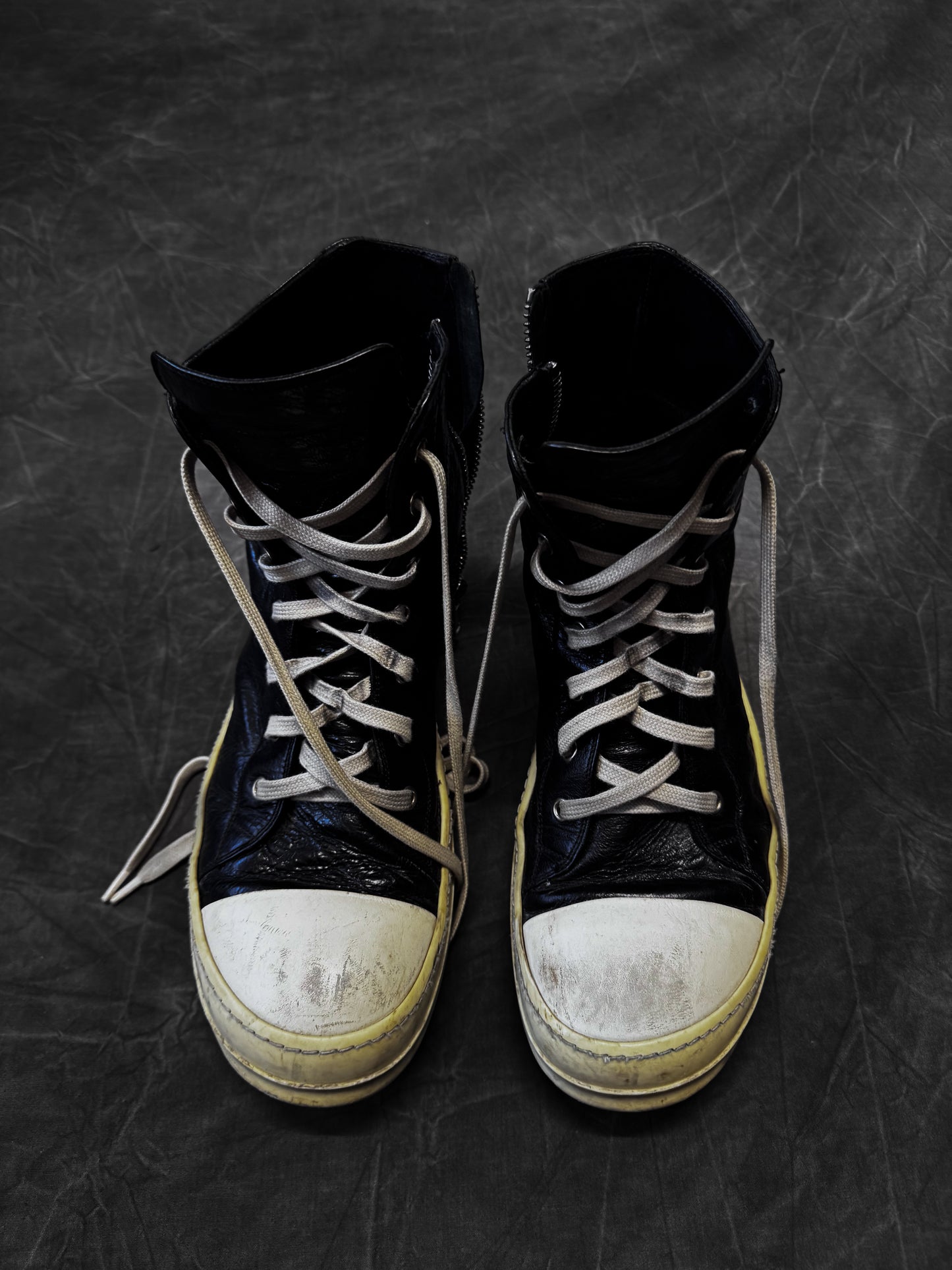 Rick Owens Leather Ramone Sneaker Boots