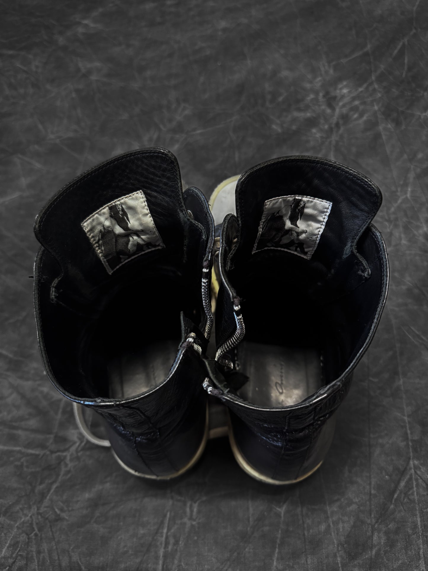 Rick Owens Leather Ramone Sneaker Boots
