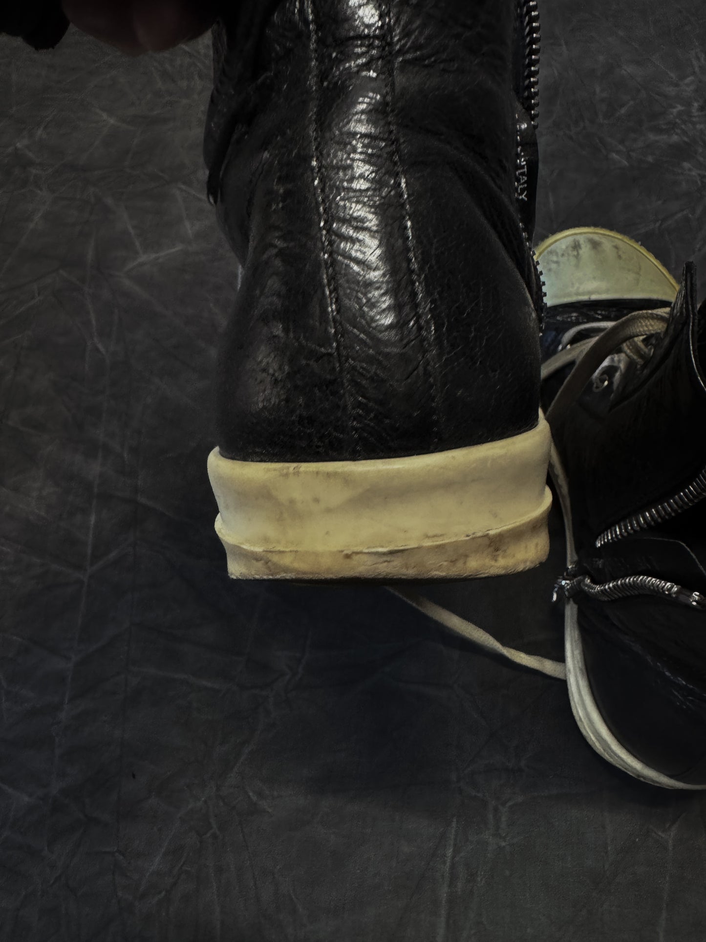 Rick Owens Leather Ramone Sneaker Boots