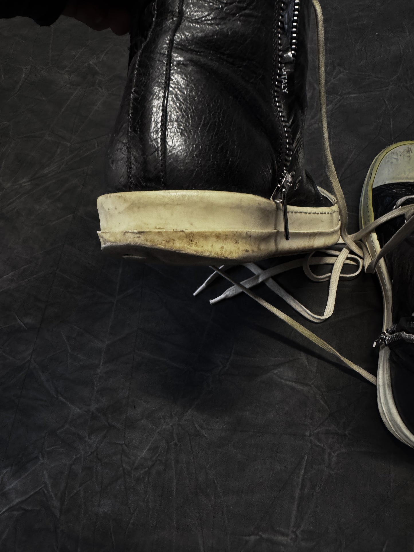 Rick Owens Leather Ramone Sneaker Boots