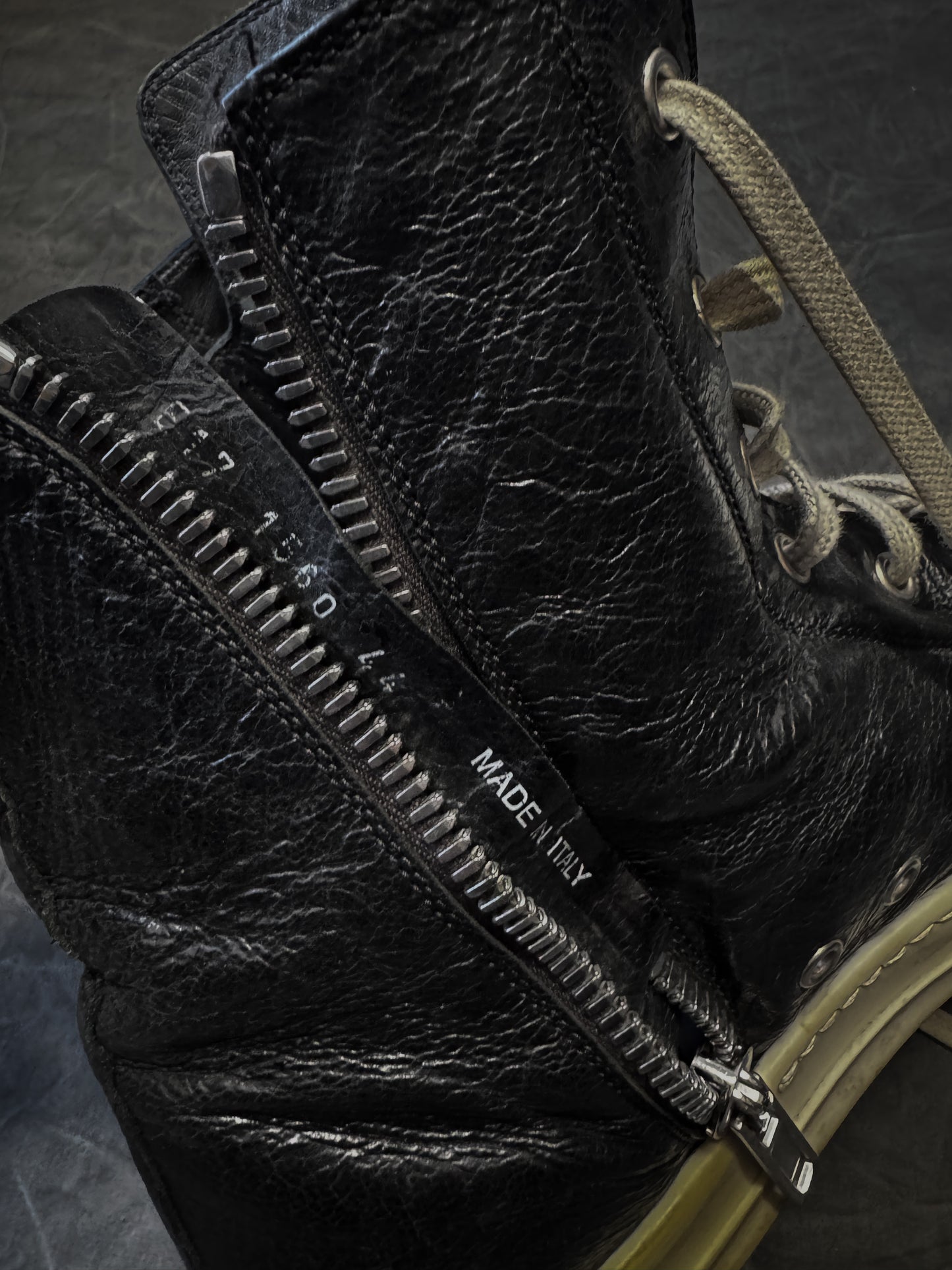 Rick Owens Leather Ramone Sneaker Boots